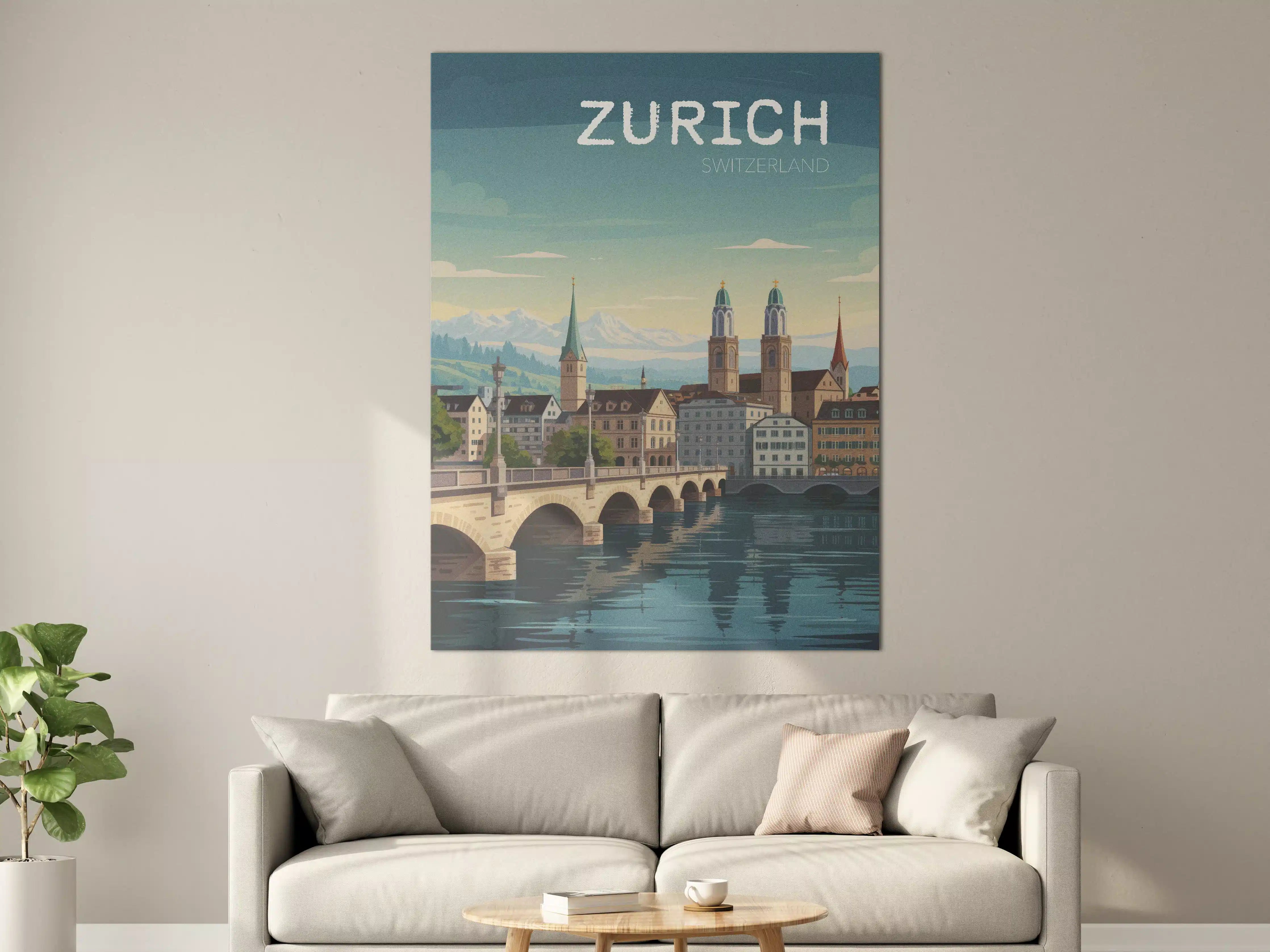 Große Wandbilder - Charmante Ansicht von Zürich bei Sonnenaufgang