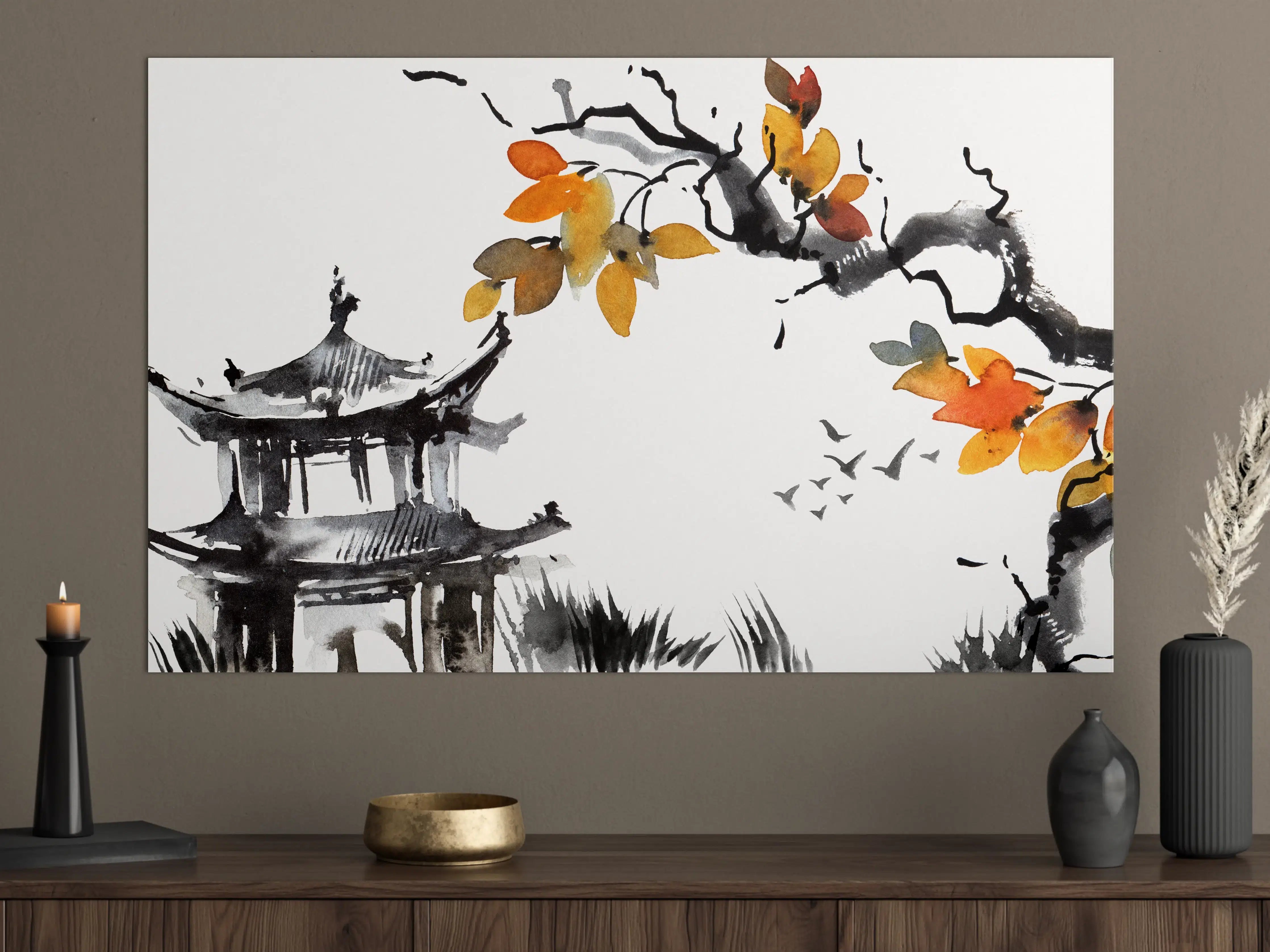 Große Wandbilder - Chinesische Landschaft - Aquarell