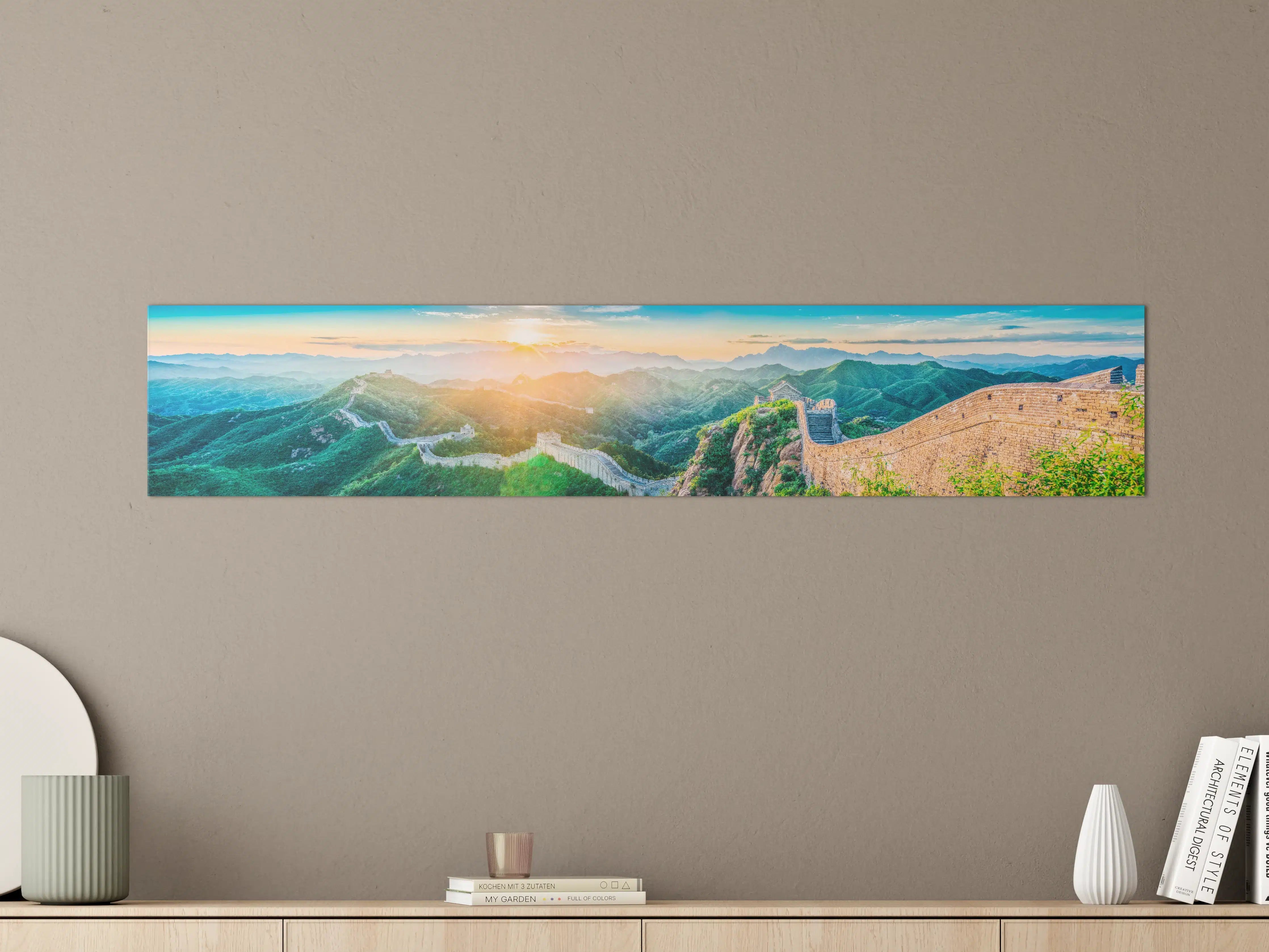 Große Wandbilder - Chinesische Mauer Panorama Sonnenaufgang