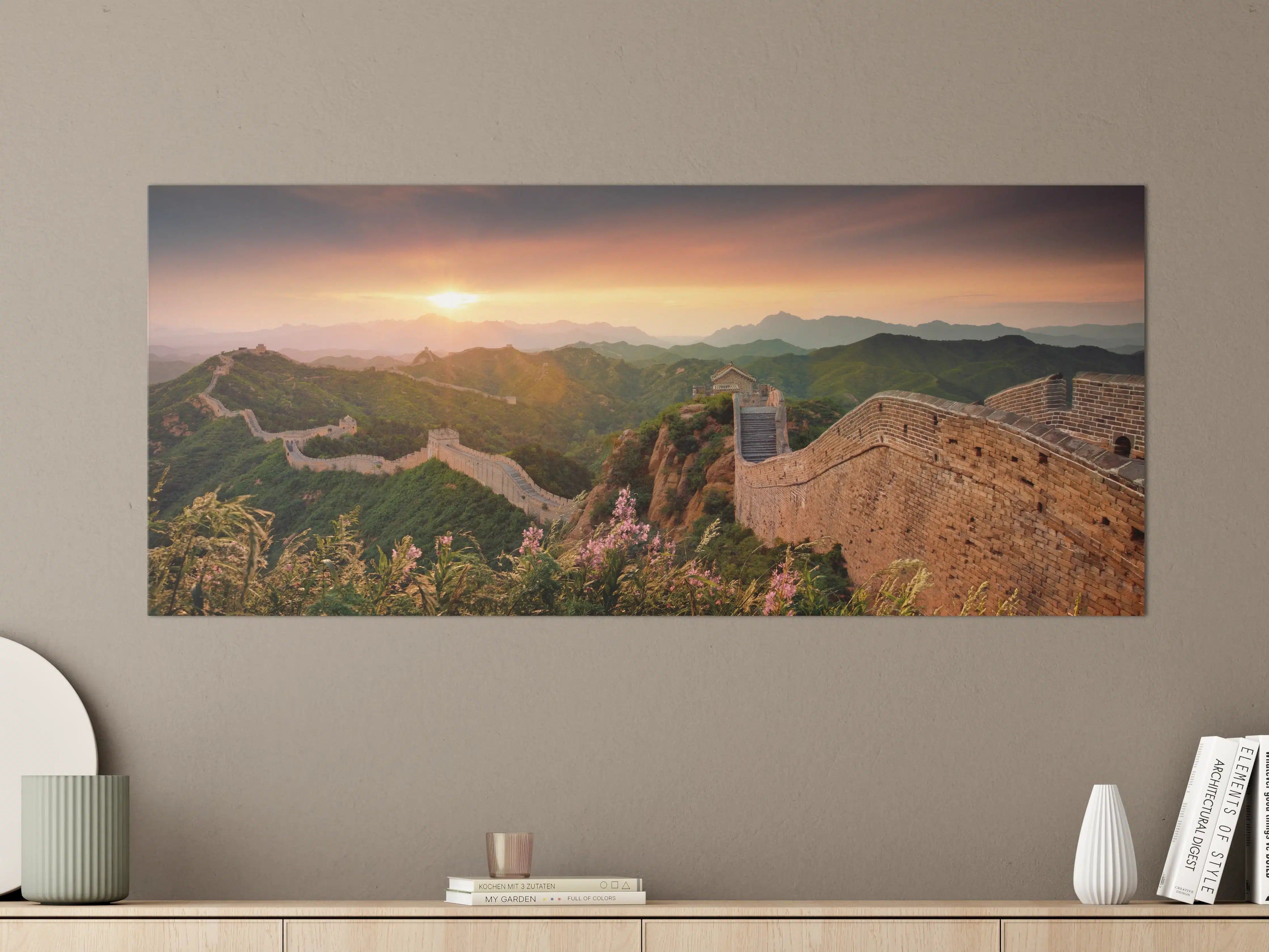 Große Wandbilder - Chinesische Mauer bei Sonnenuntergang
