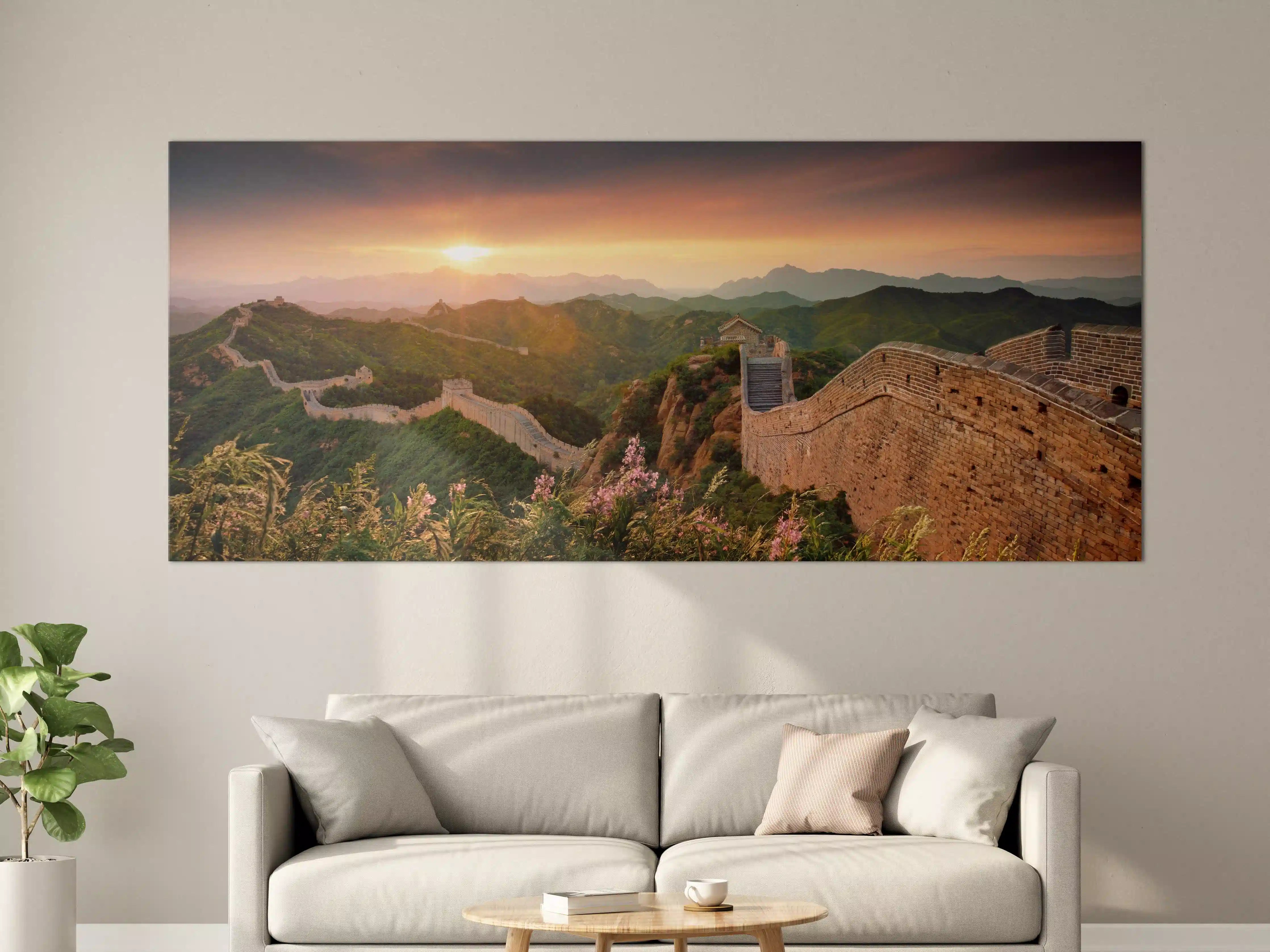 Große Wandbilder - Chinesische Mauer bei Sonnenuntergang