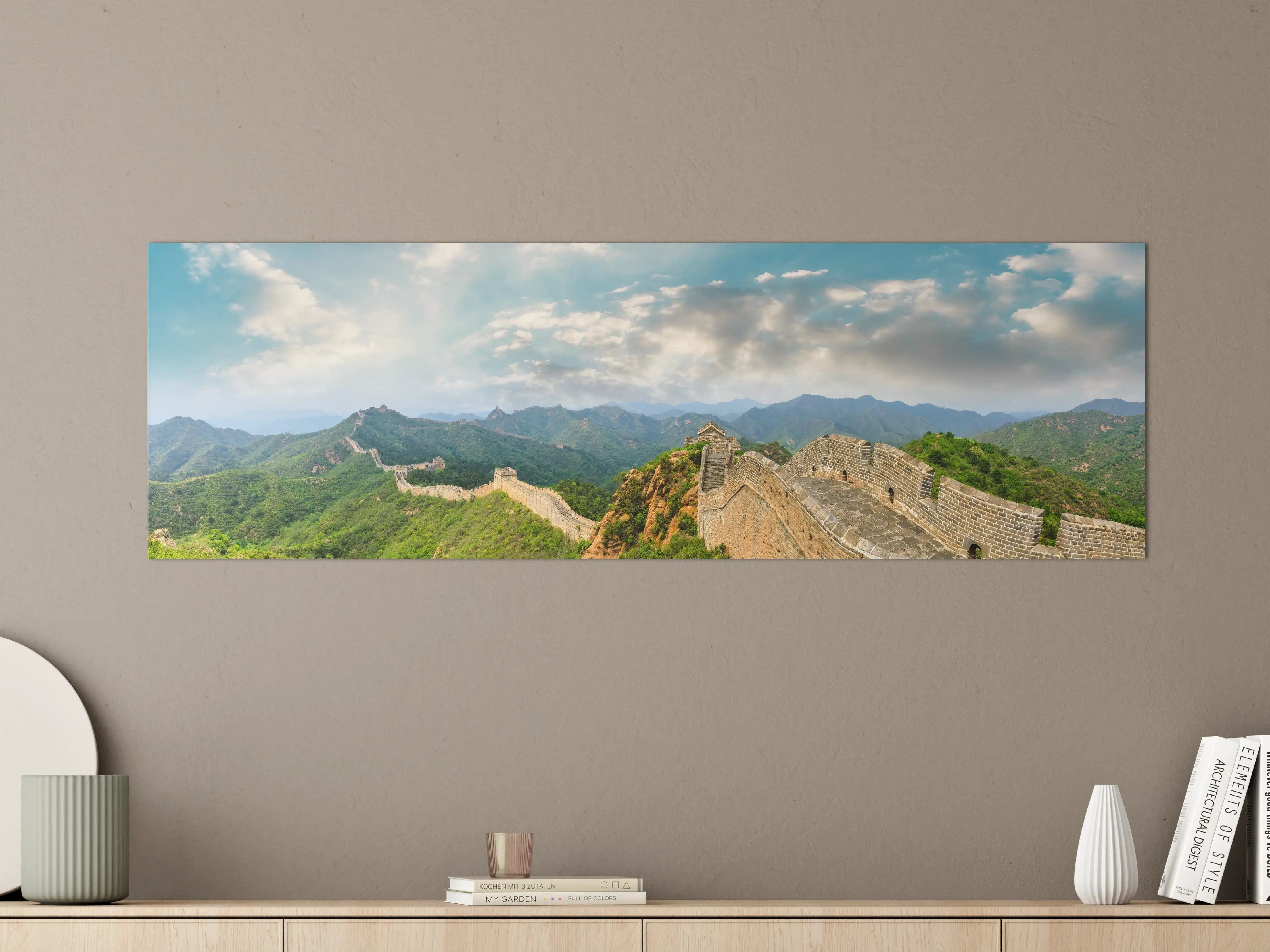 Große Wandbilder - Chinesische Mauer im Farbenspiel von Himmel und Natur
