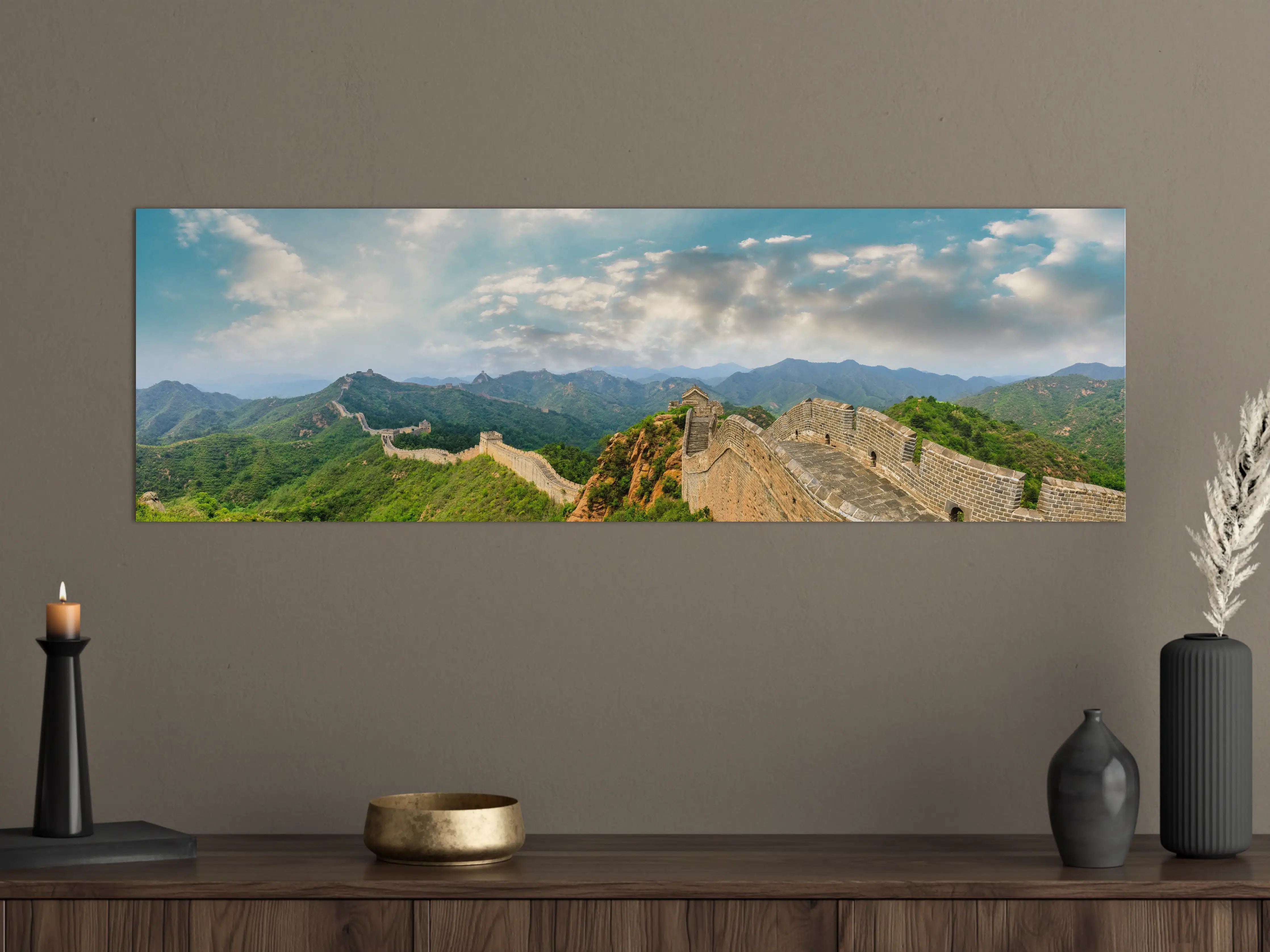 Große Wandbilder - Chinesische Mauer im Farbenspiel von Himmel und Natur