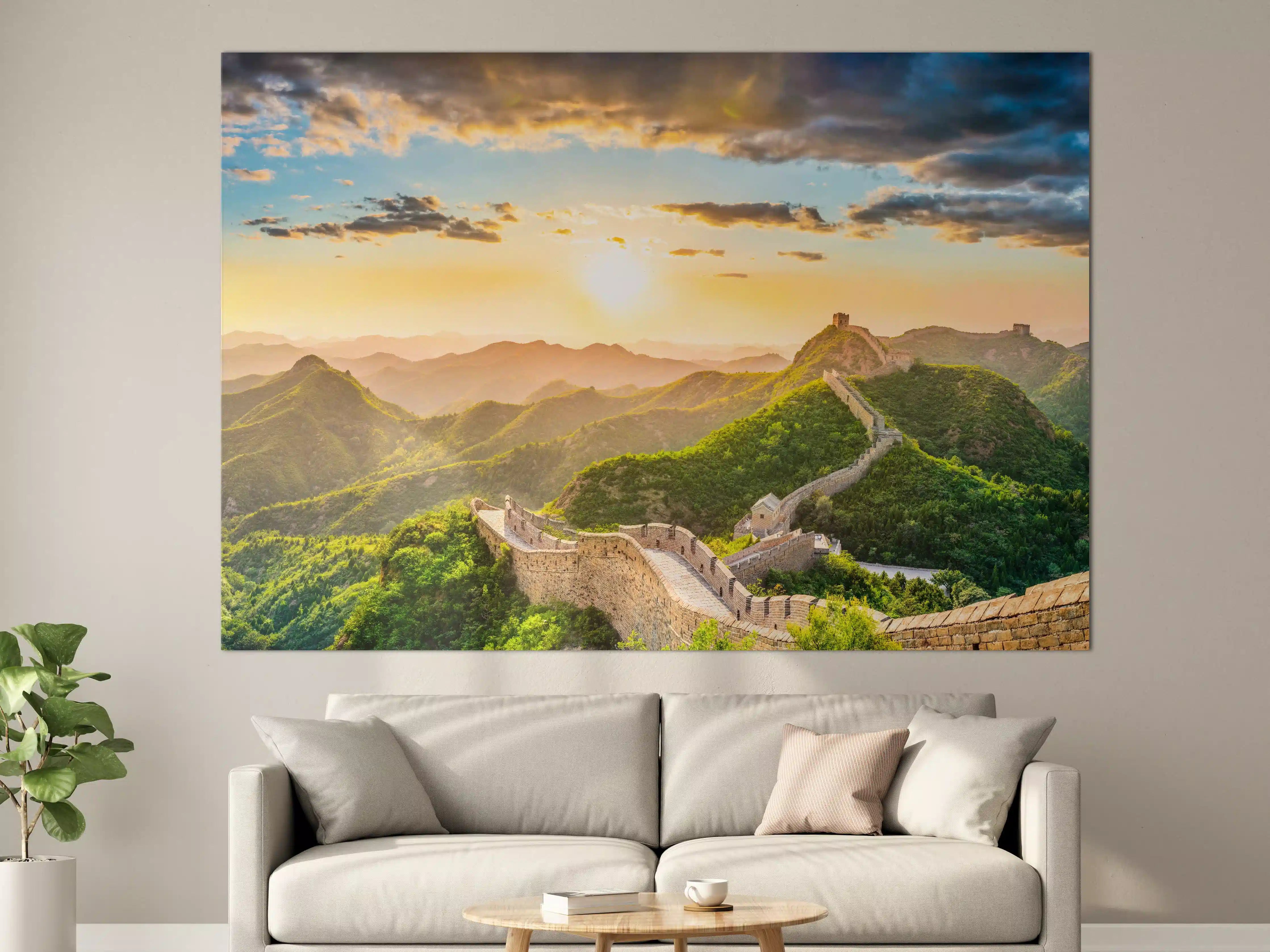 Große Wandbilder - Chinesische Mauer im Sonnenuntergang