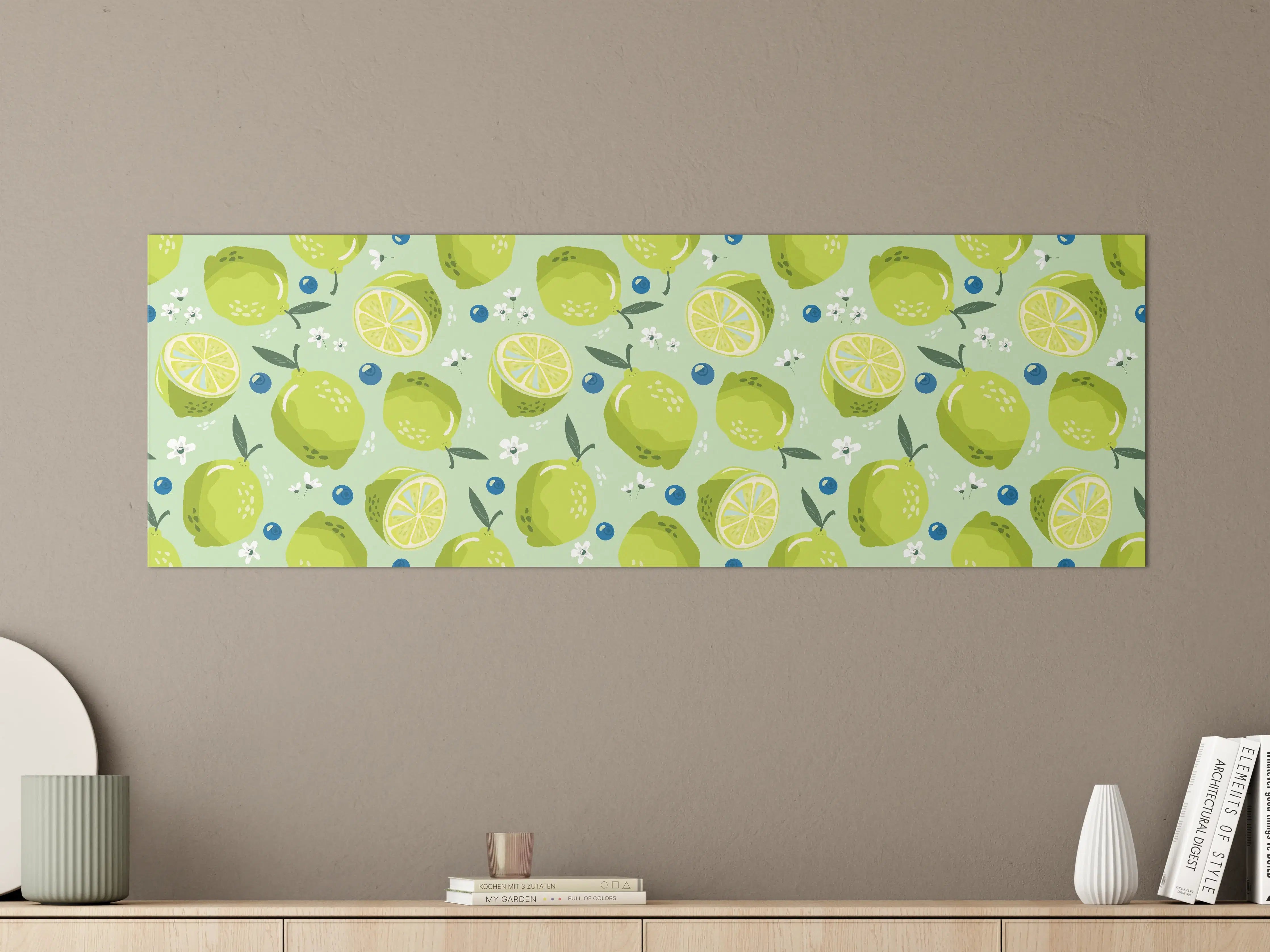 Große Wandbilder - Citrus-Limetten-Muster