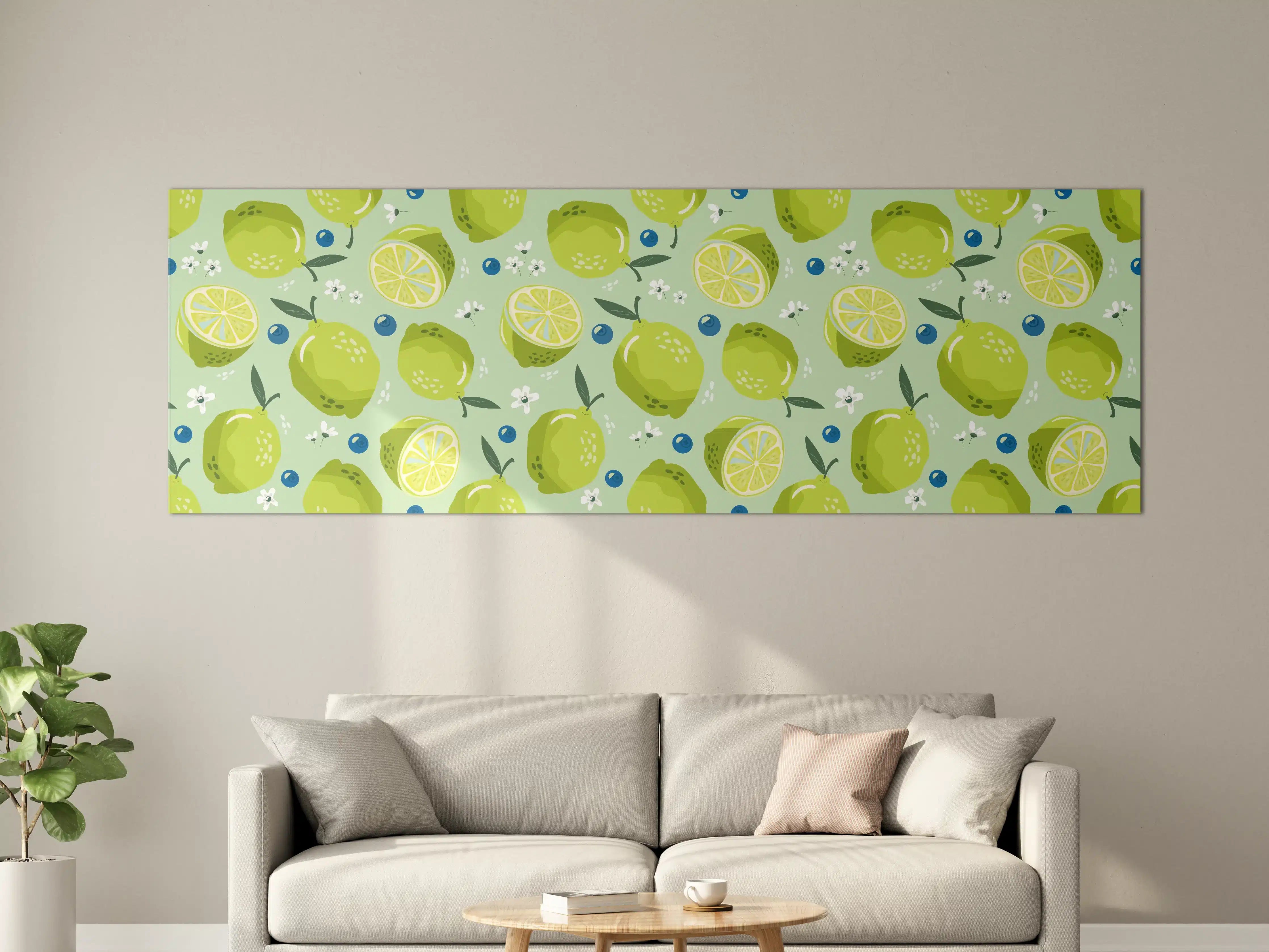 Große Wandbilder - Citrus-Limetten-Muster