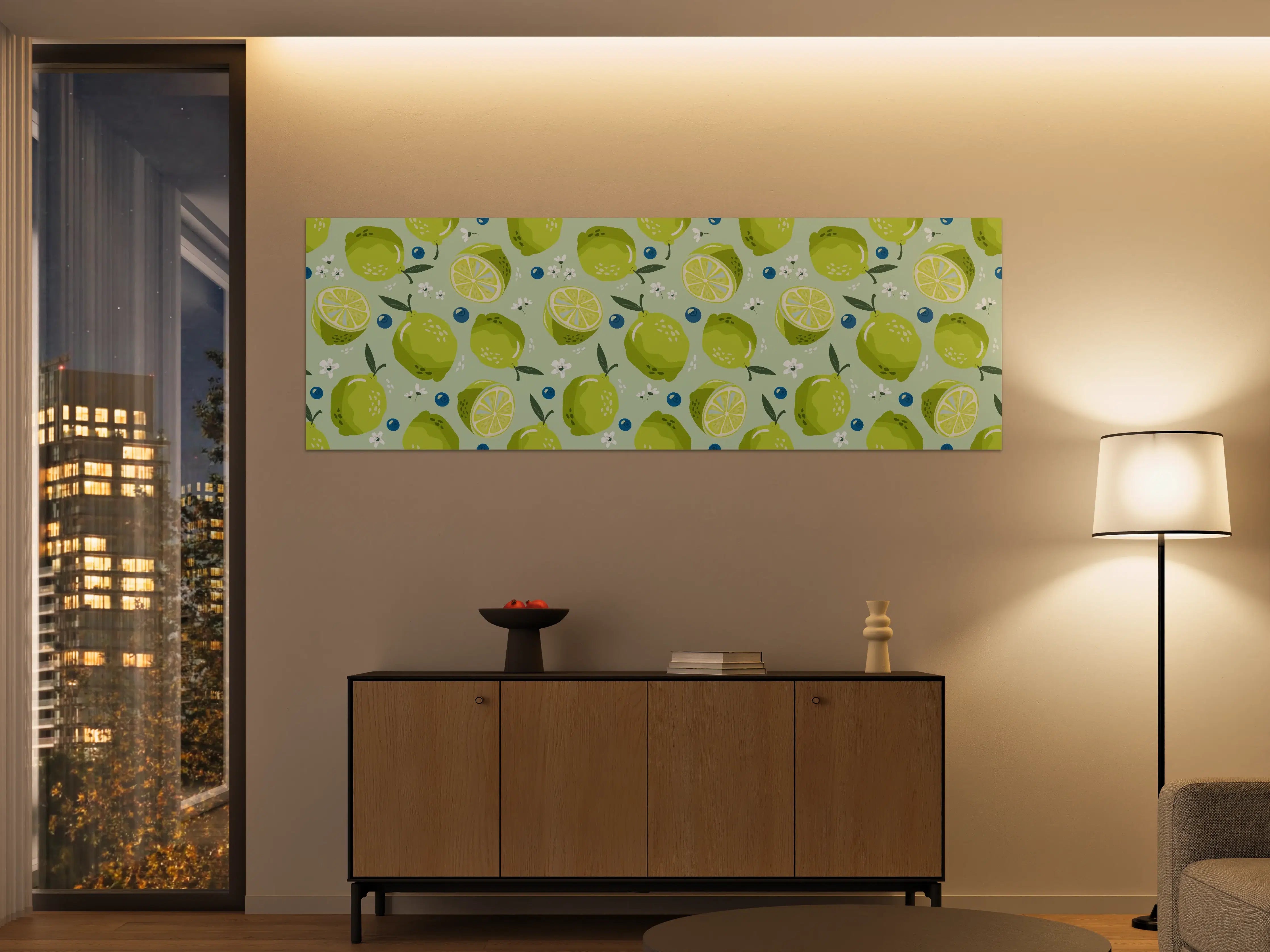 Große Wandbilder - Citrus-Limetten-Muster