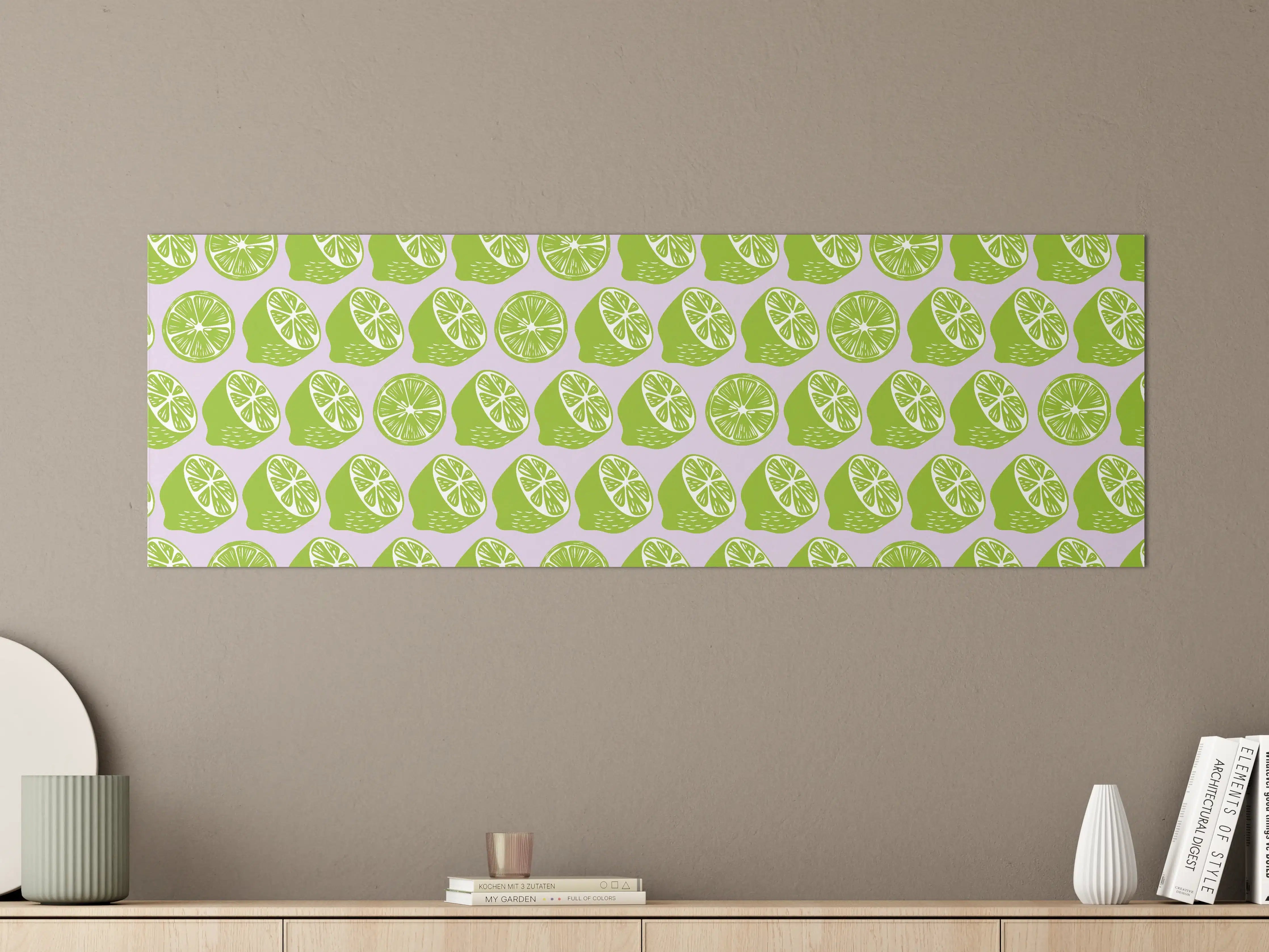 Große Wandbilder - Citrus-Limetten-Muster Grün