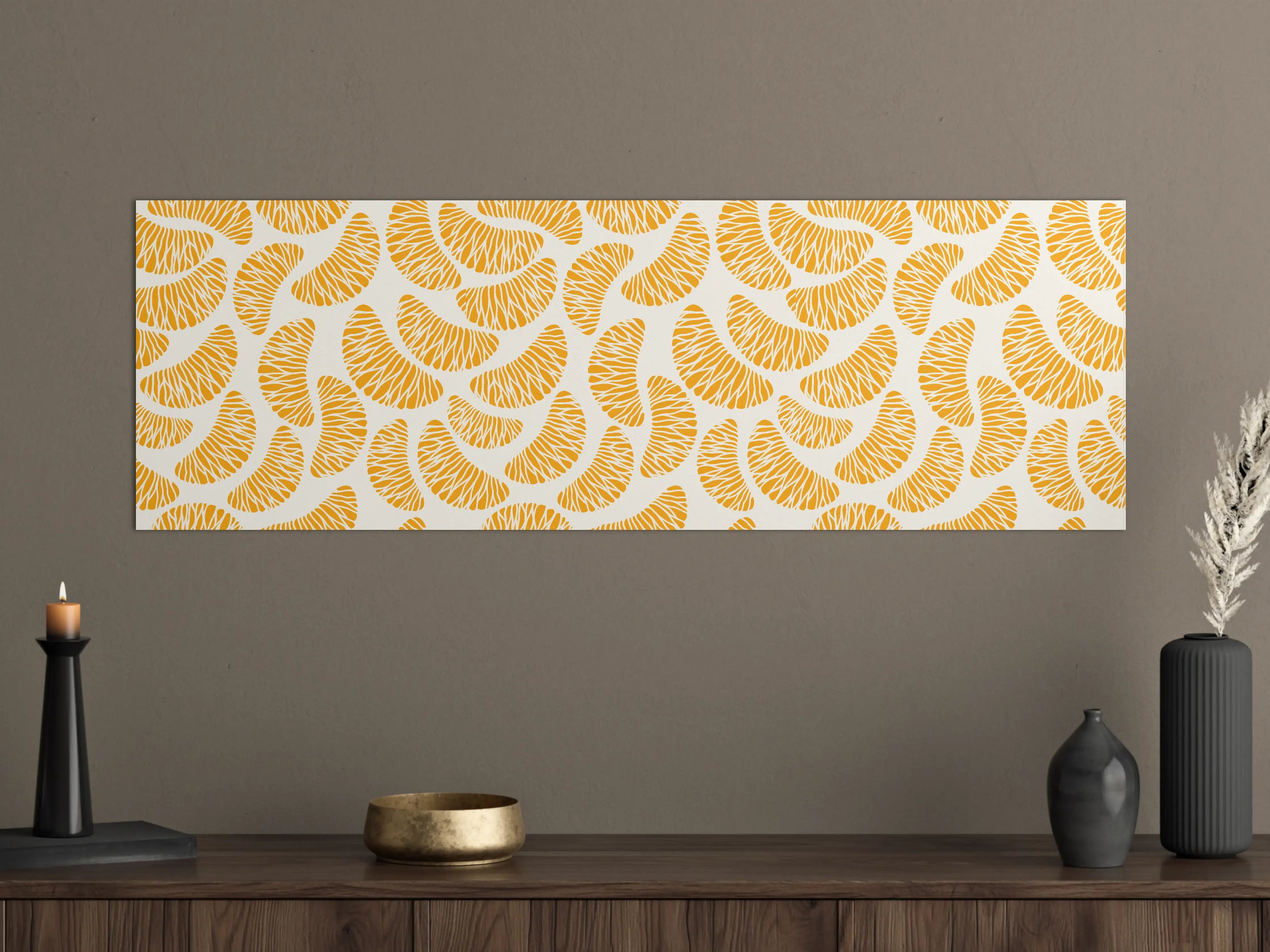 Große Wandbilder - Citrus Orange Goldmuster