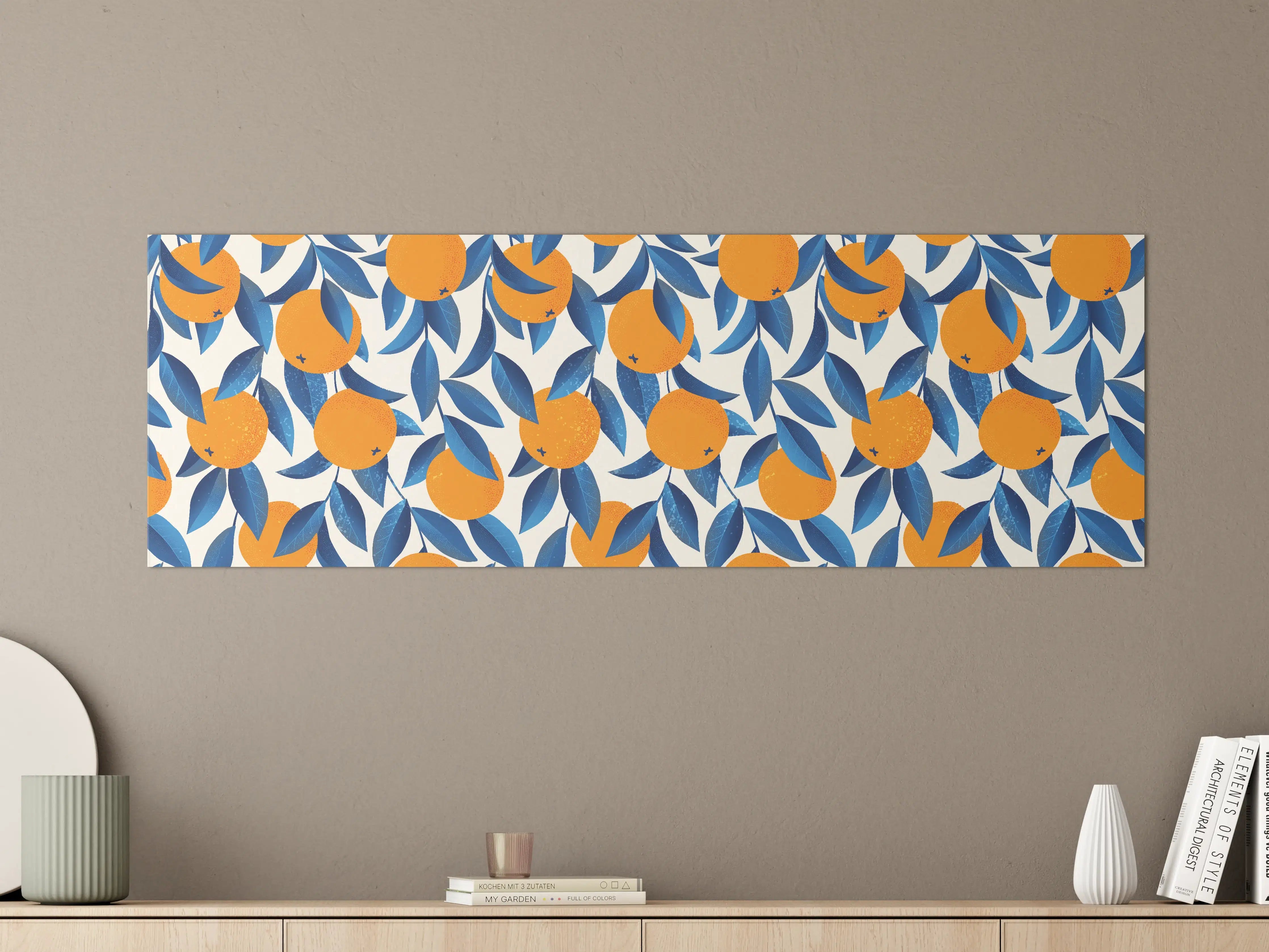 Große Wandbilder - Citrus Orange Mediterran Muster