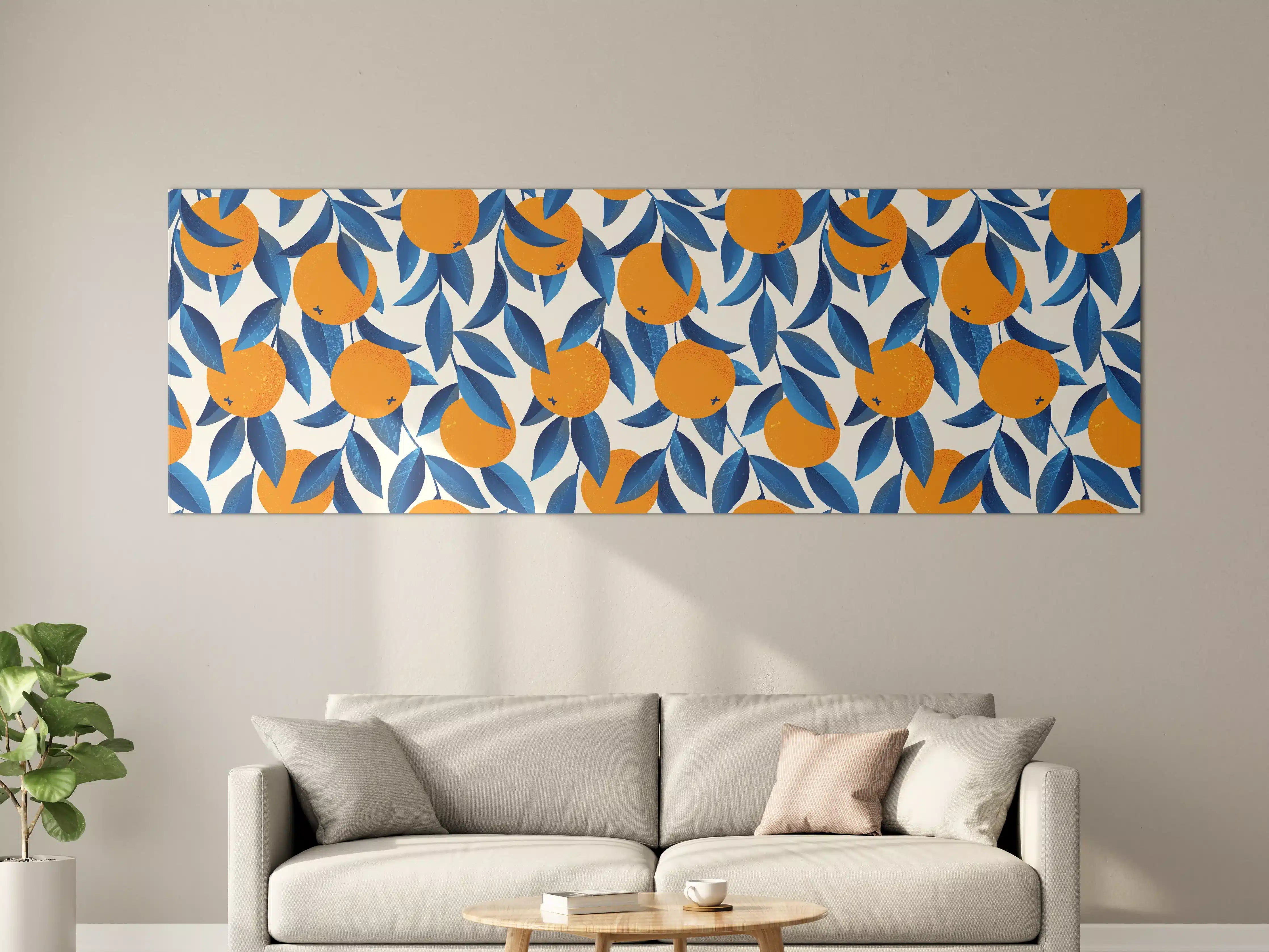 Große Wandbilder - Citrus Orange Mediterran Muster