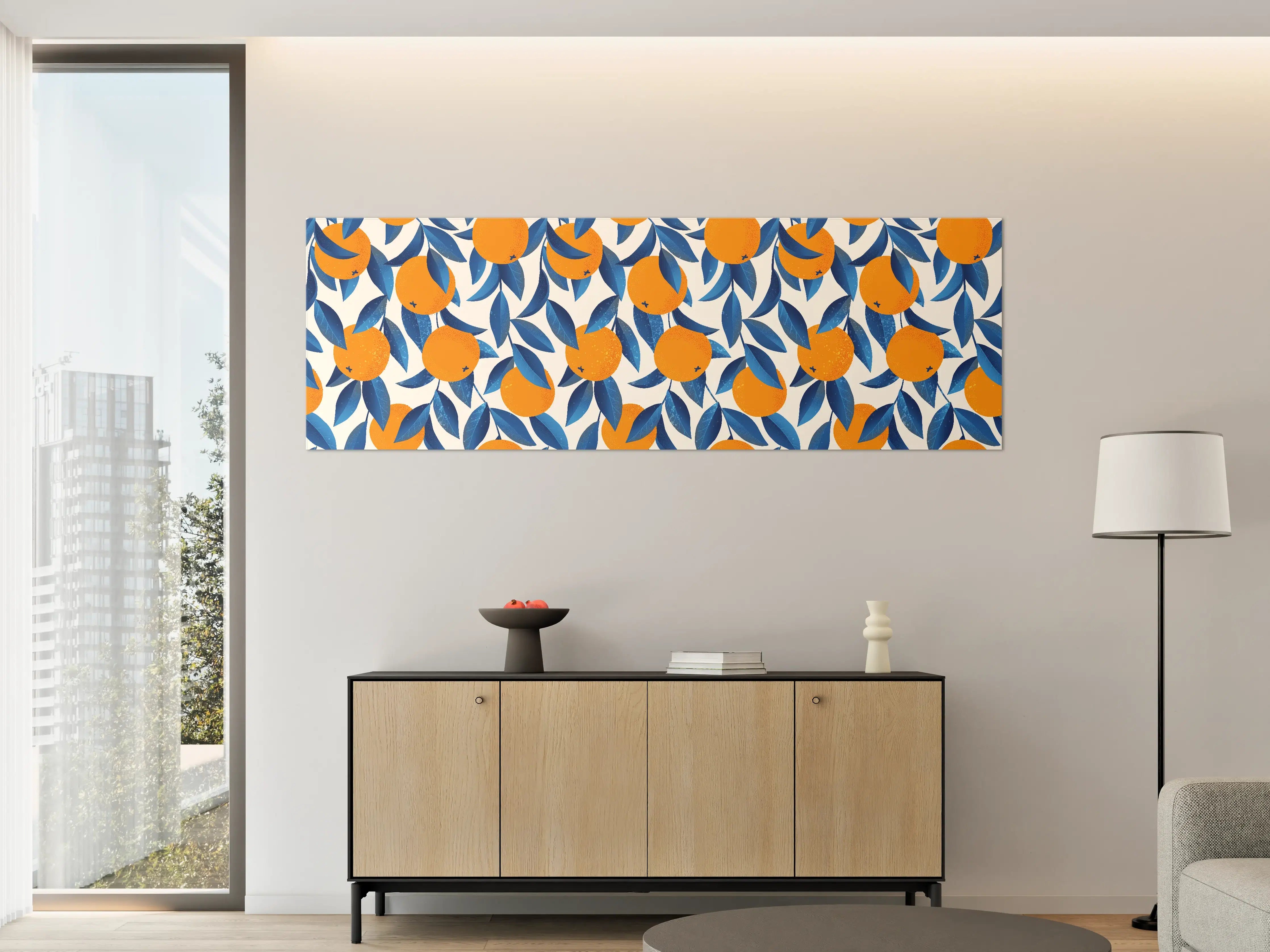 Große Wandbilder - Citrus Orange Mediterran Muster