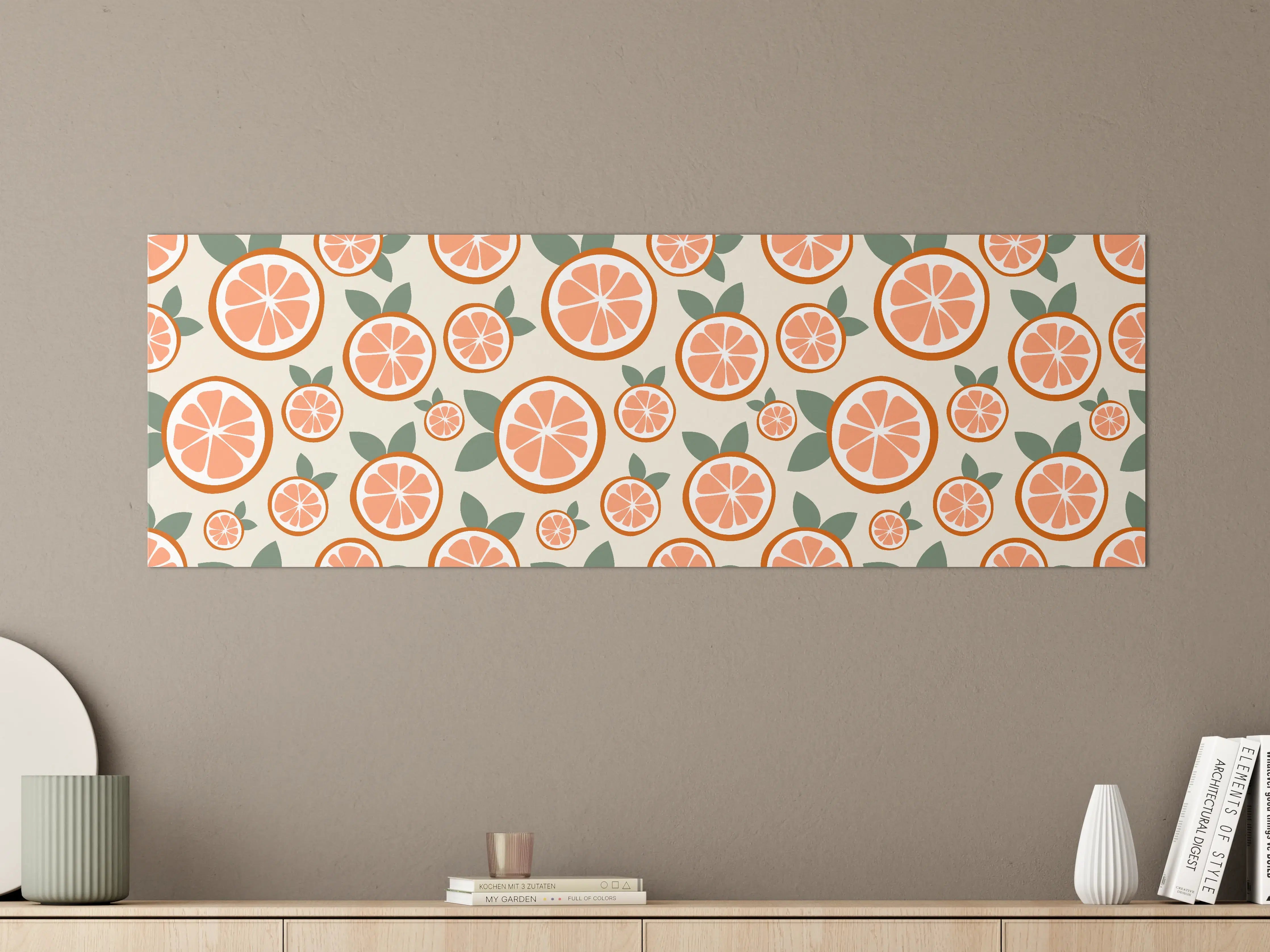 Große Wandbilder - Citrus Orangenmuster Timeless Slice