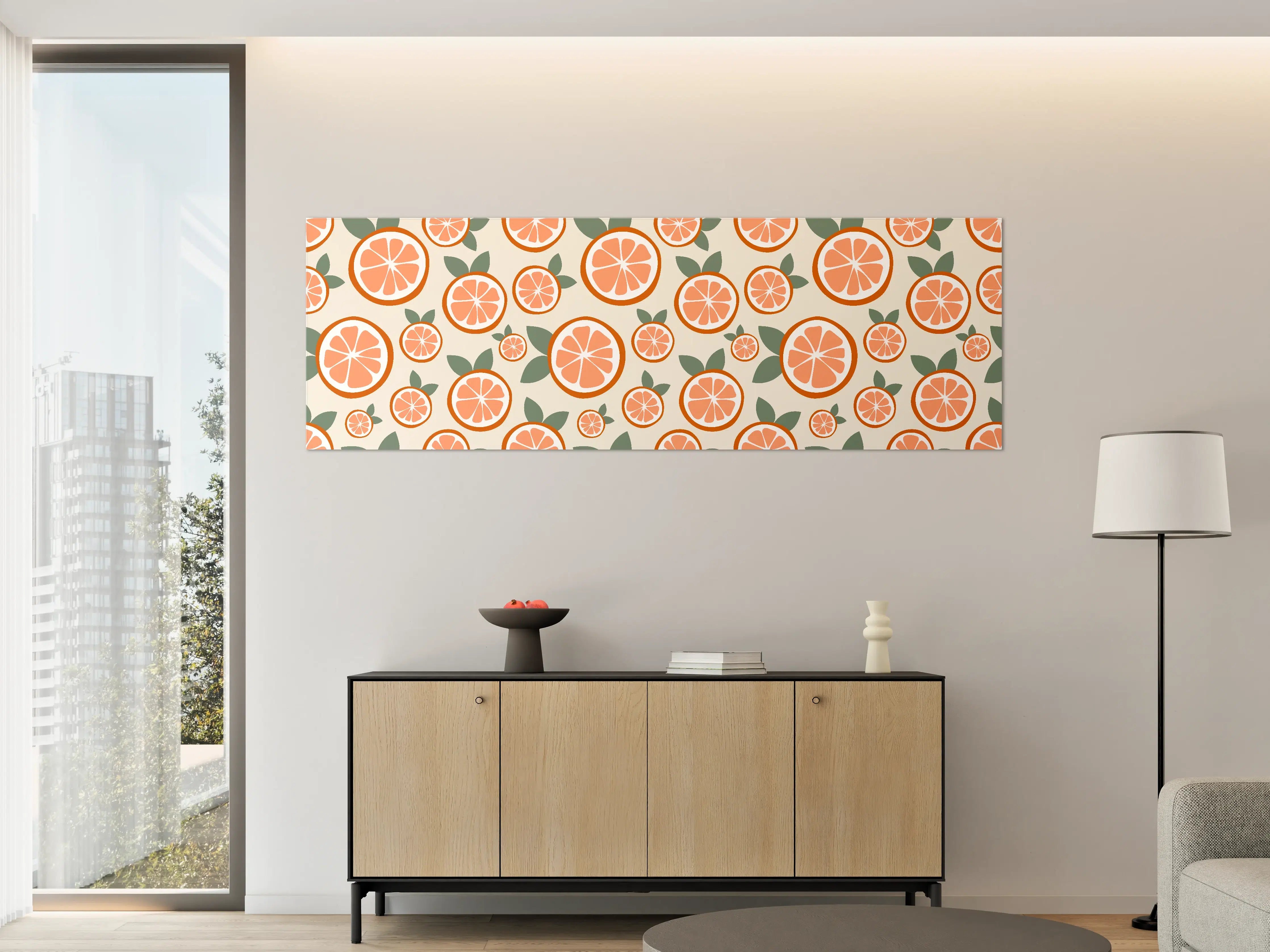 Große Wandbilder - Citrus Orangenmuster Timeless Slice