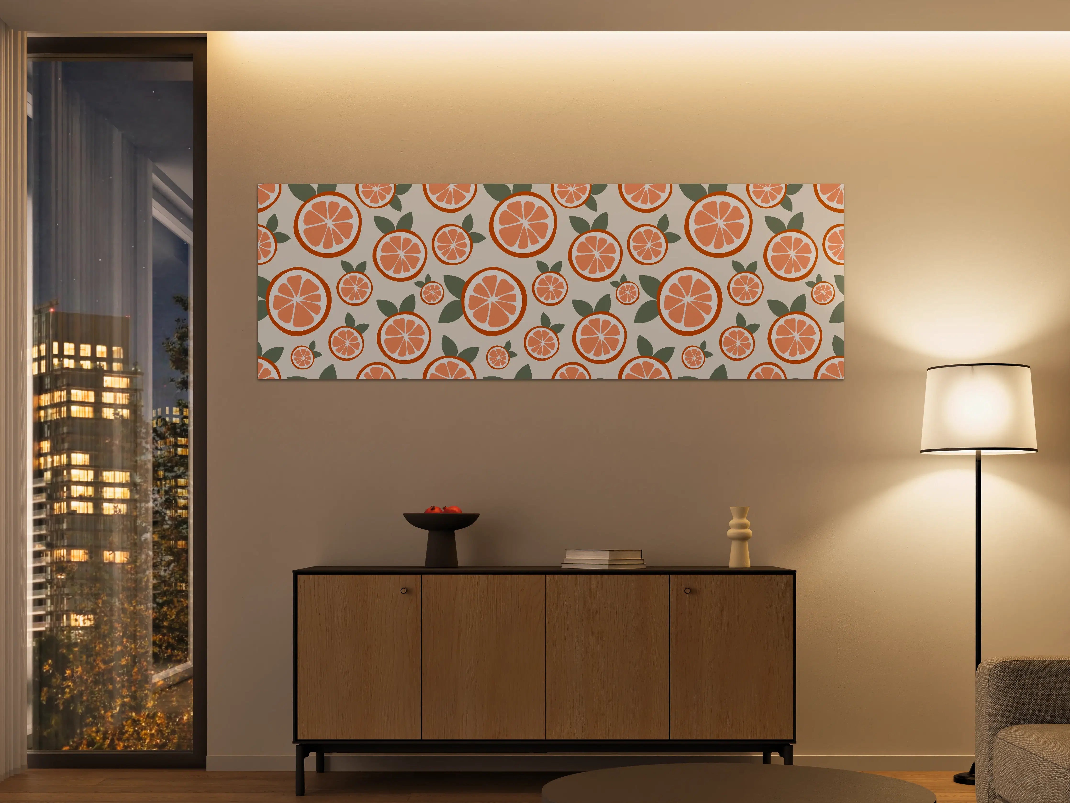 Große Wandbilder - Citrus Orangenmuster Timeless Slice