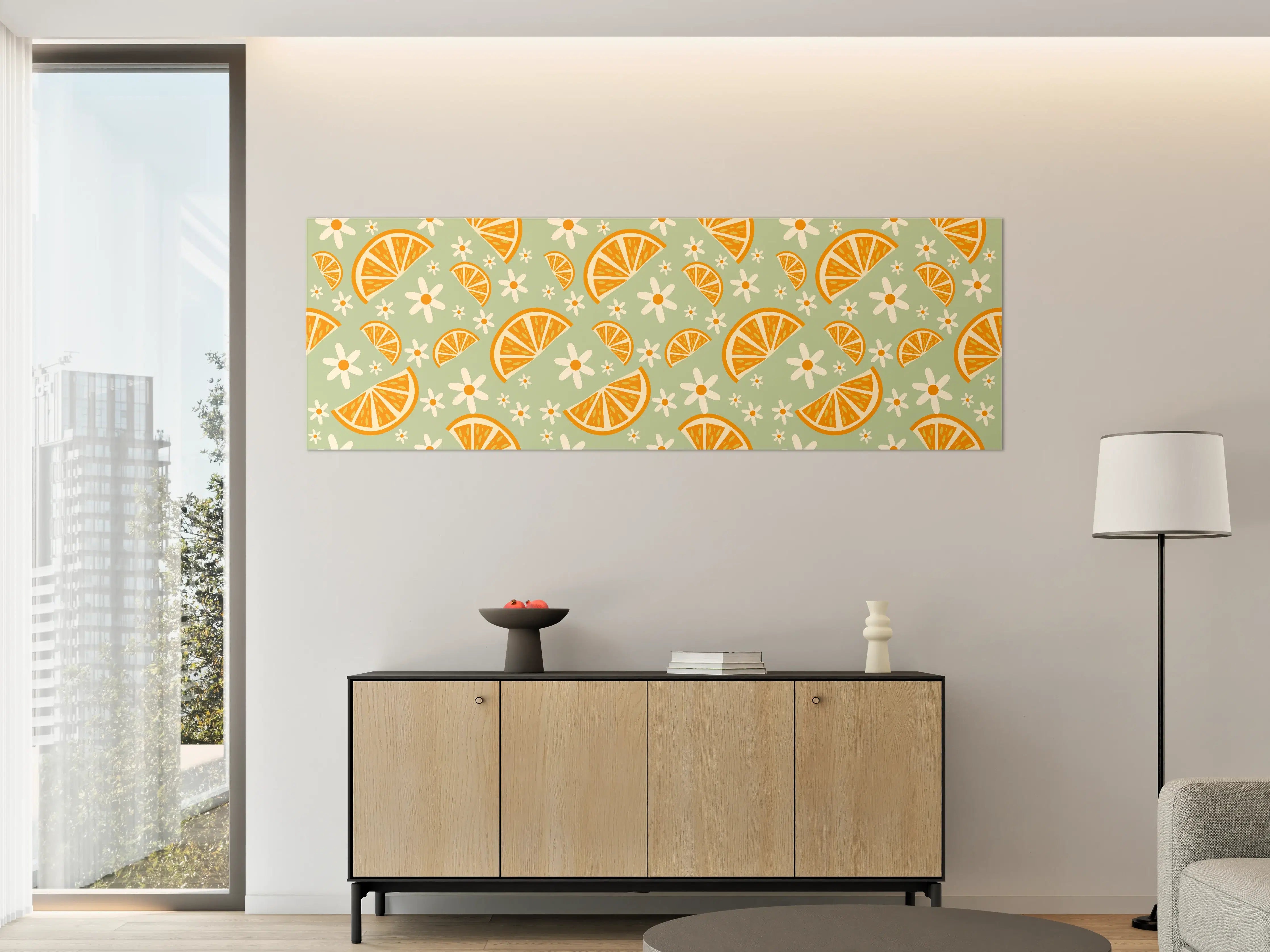 Große Wandbilder - Citrus-Orangenmuster in Mint