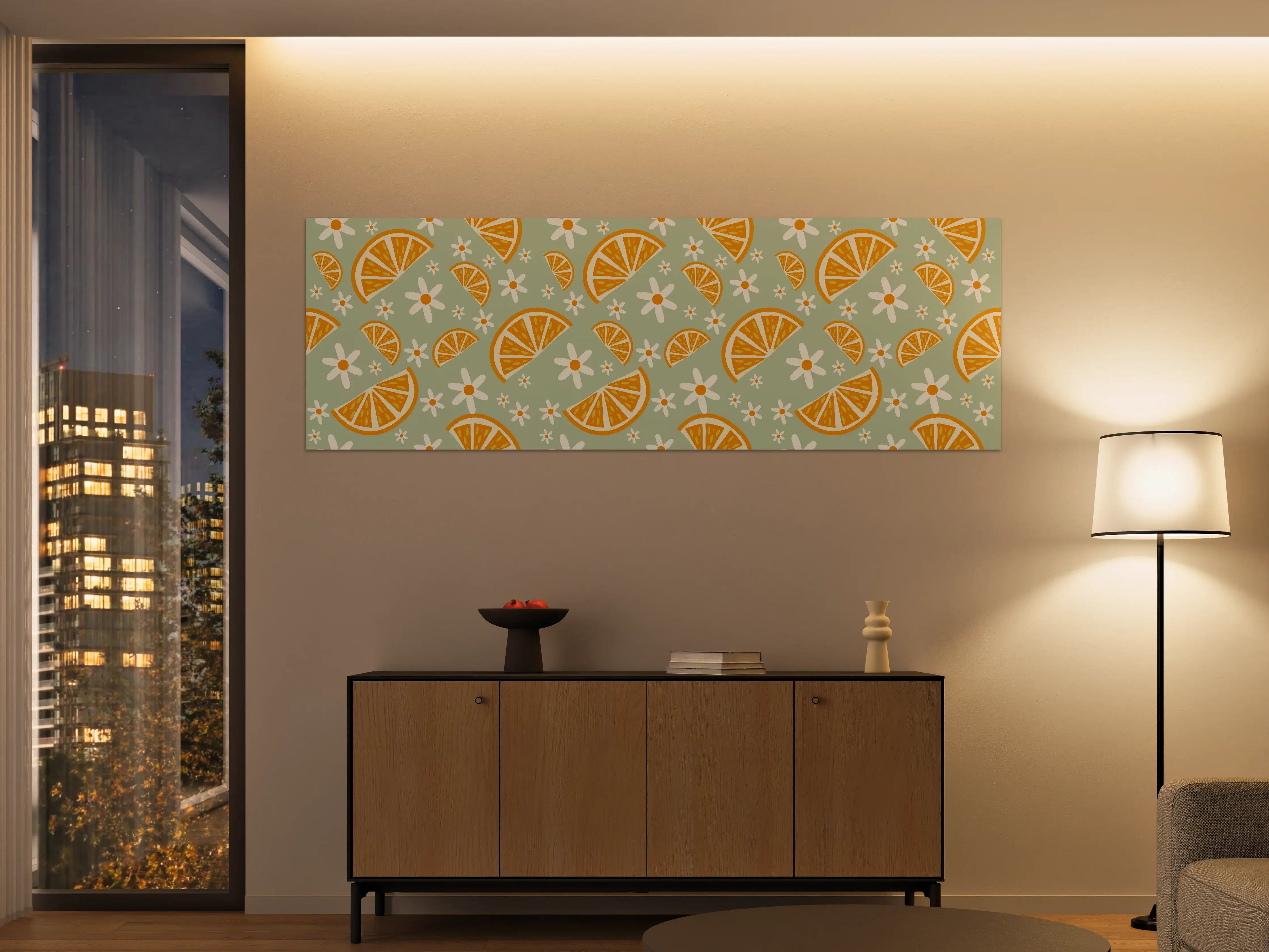 Große Wandbilder - Citrus-Orangenmuster in Mint