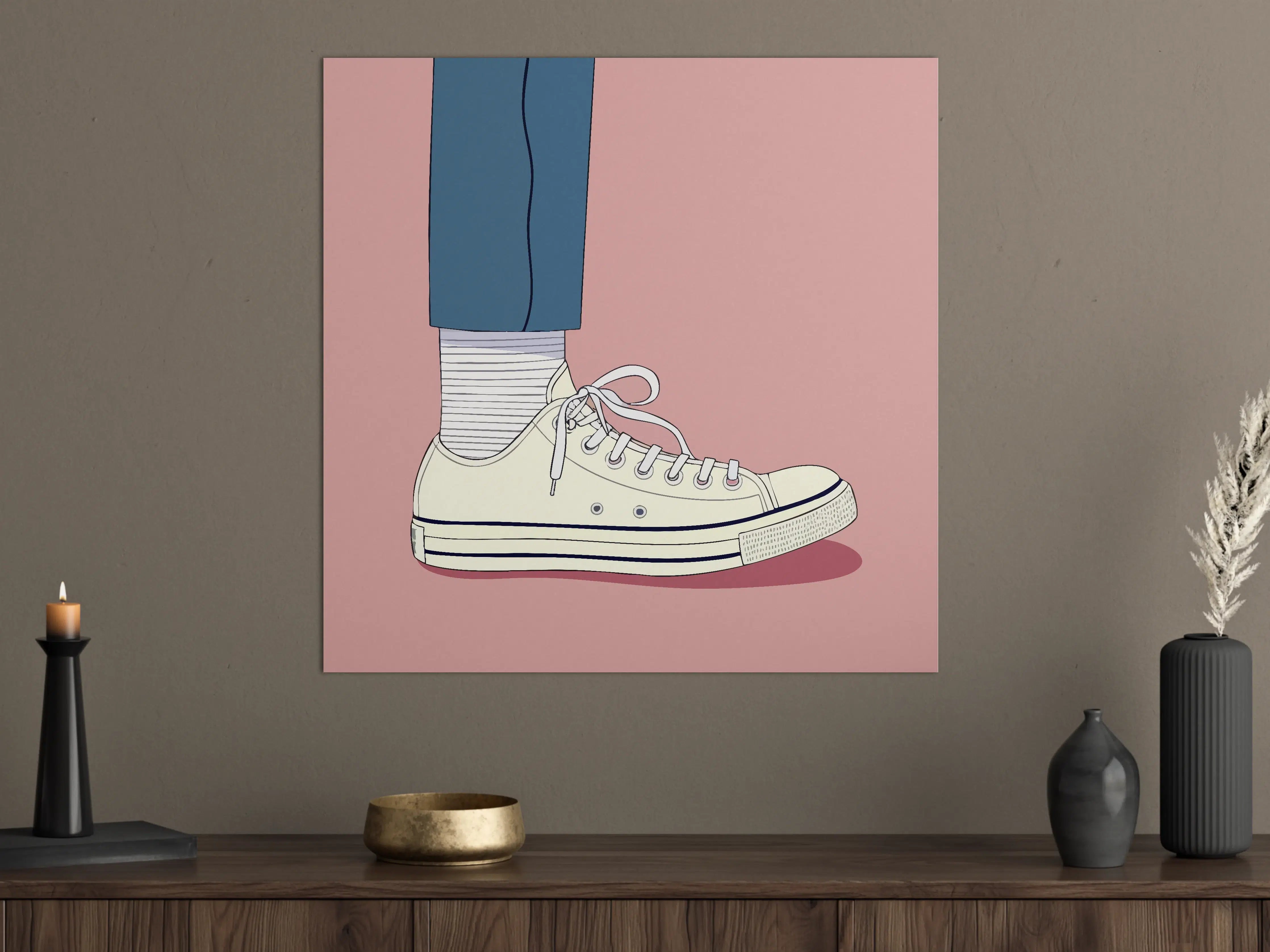 Große Wandbilder - Clown-Schuh Illustration auf rosa Hintergrund