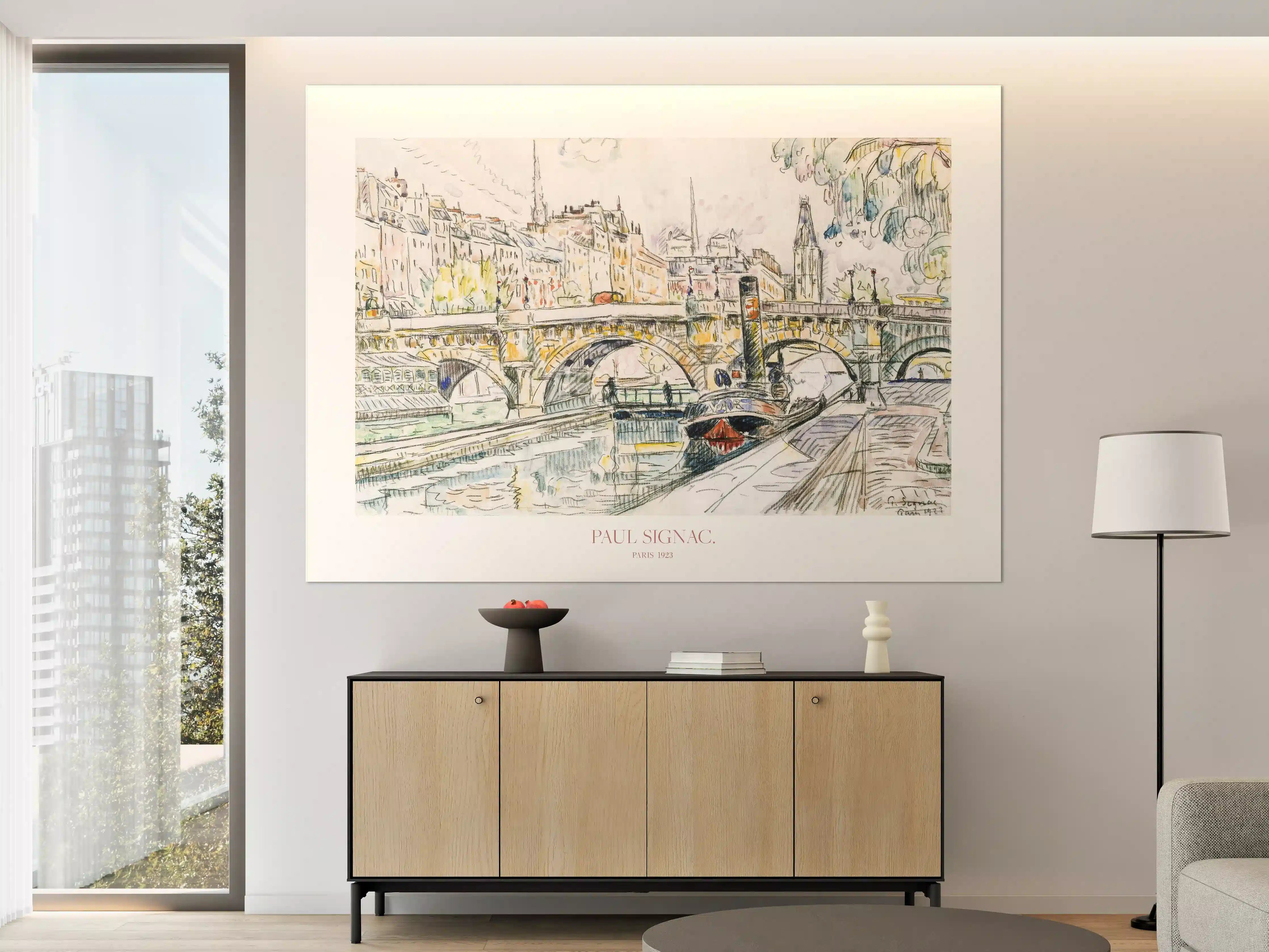 Große Wandbilder - Colorful Paris Bridge and River Scene