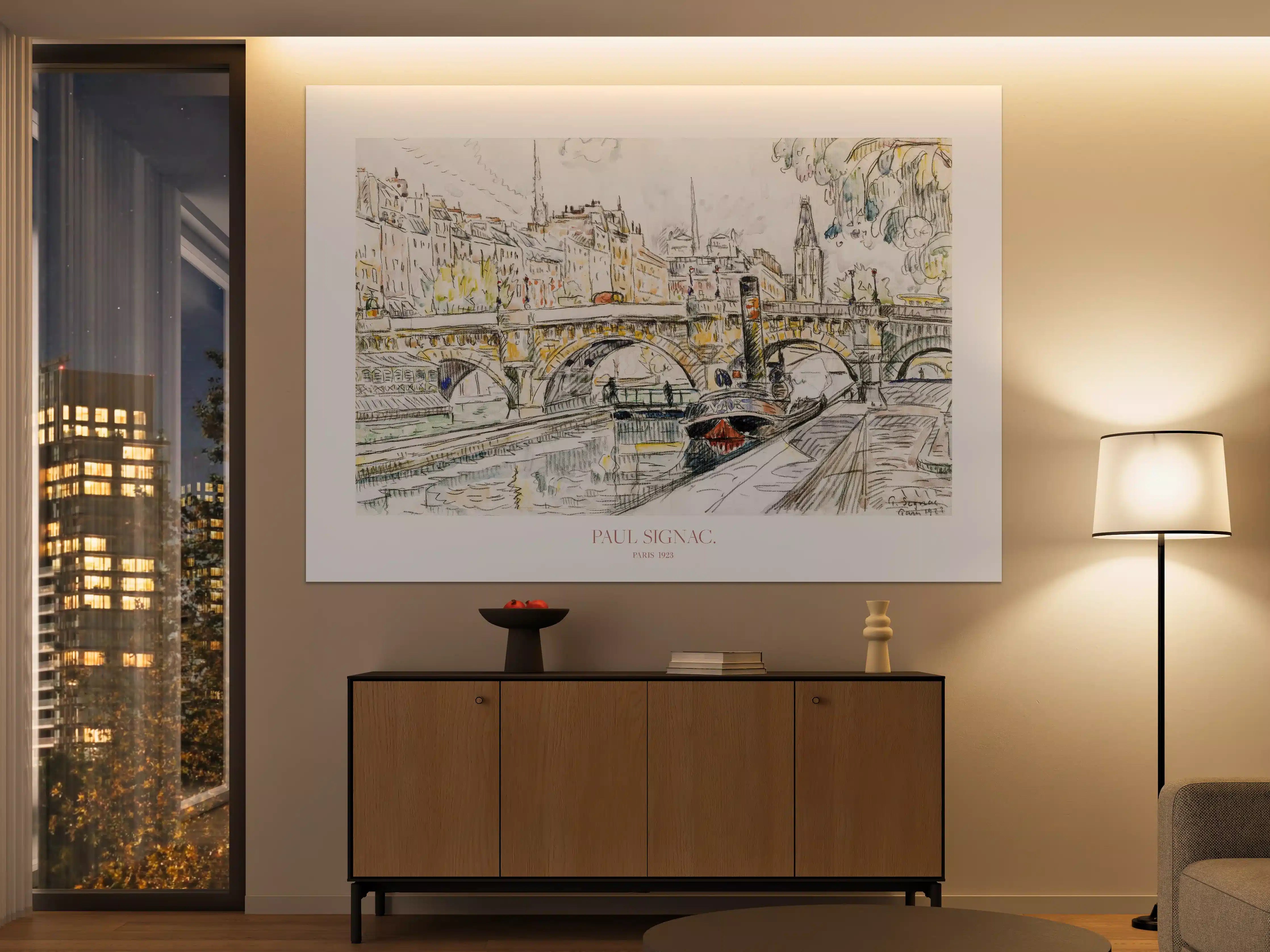Große Wandbilder - Colorful Paris Bridge and River Scene