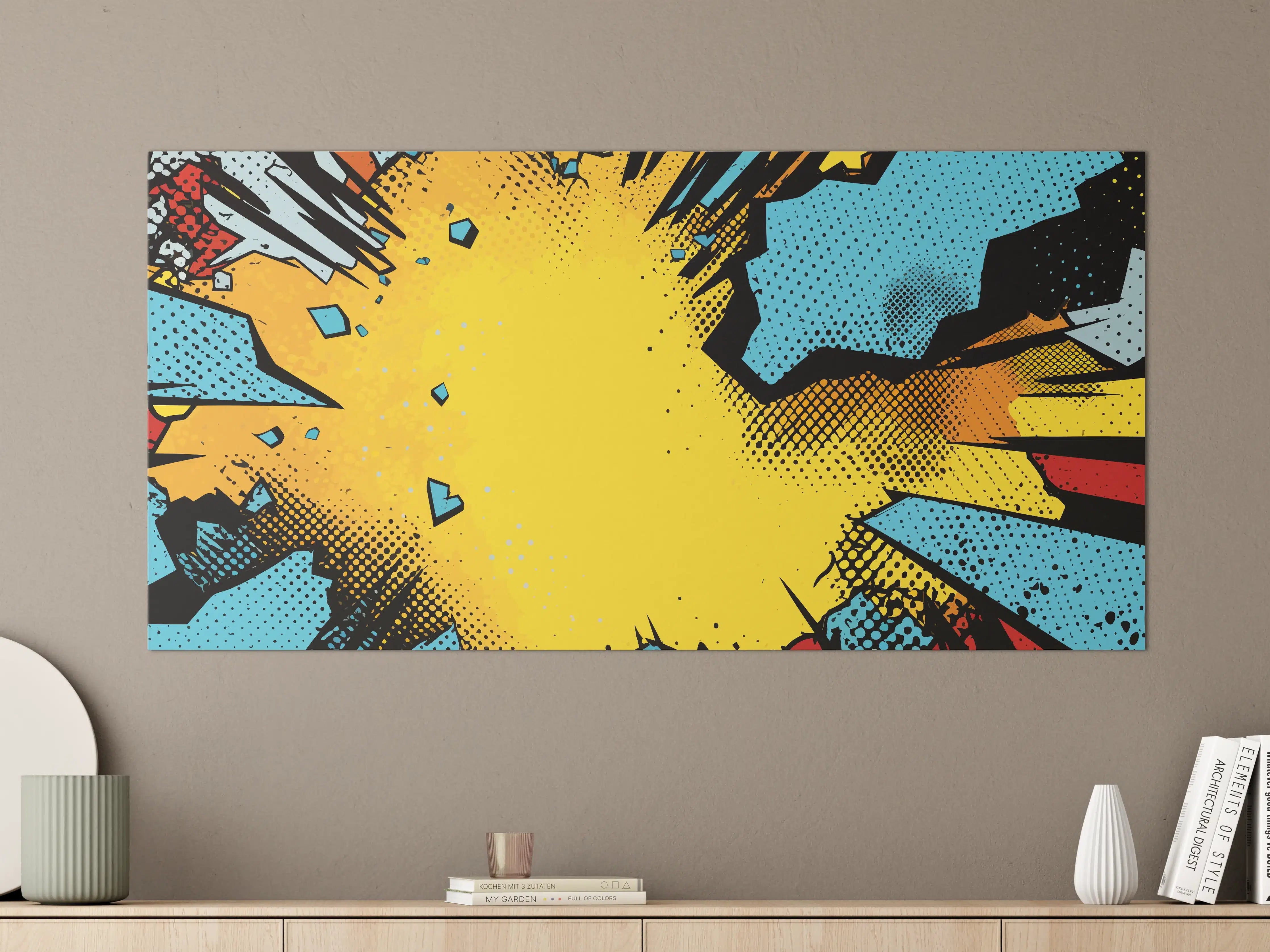 Große Wandbilder - Comic-Explosion in kräftigen Farben