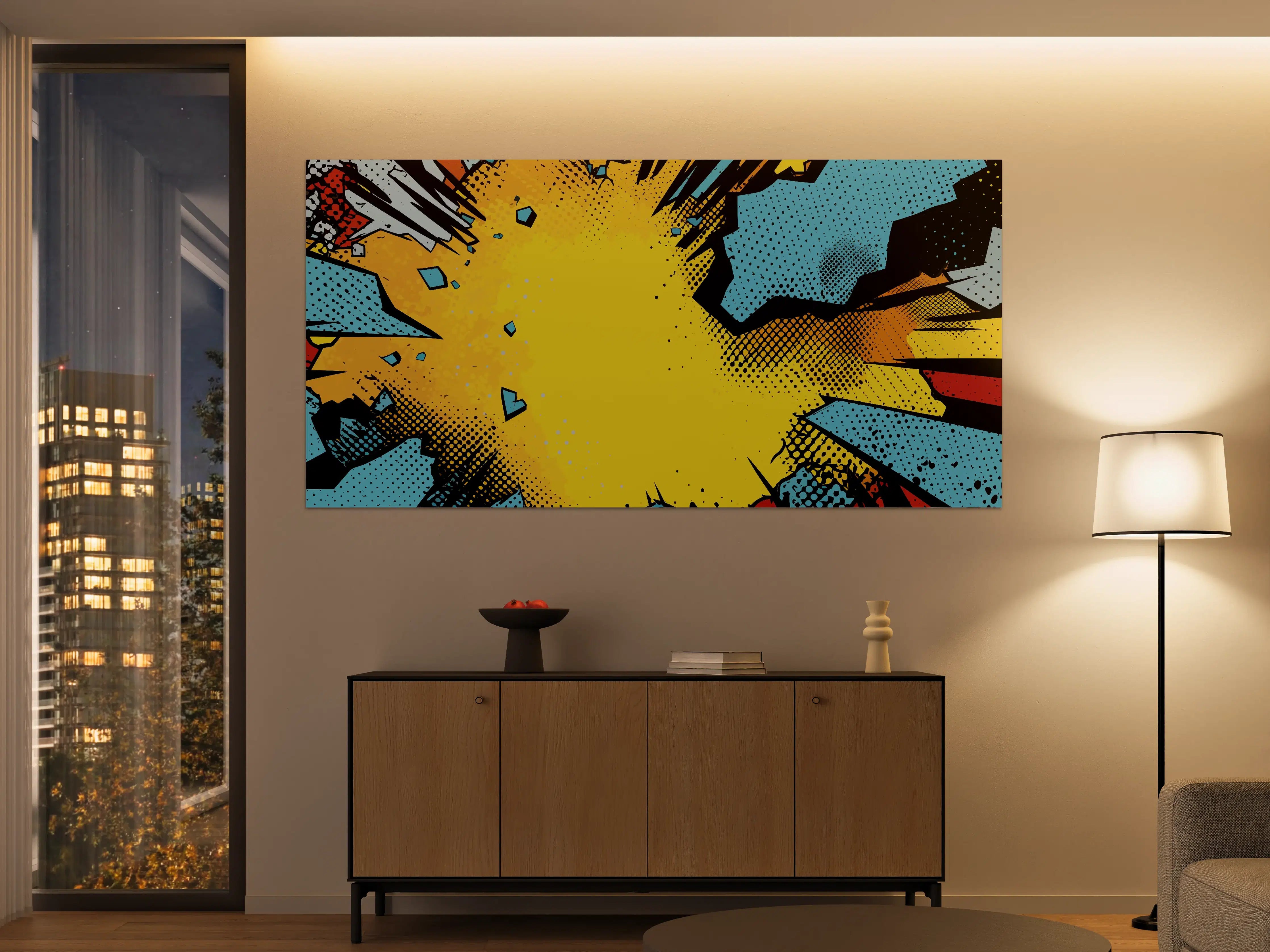 Große Wandbilder - Comic-Explosion in kräftigen Farben