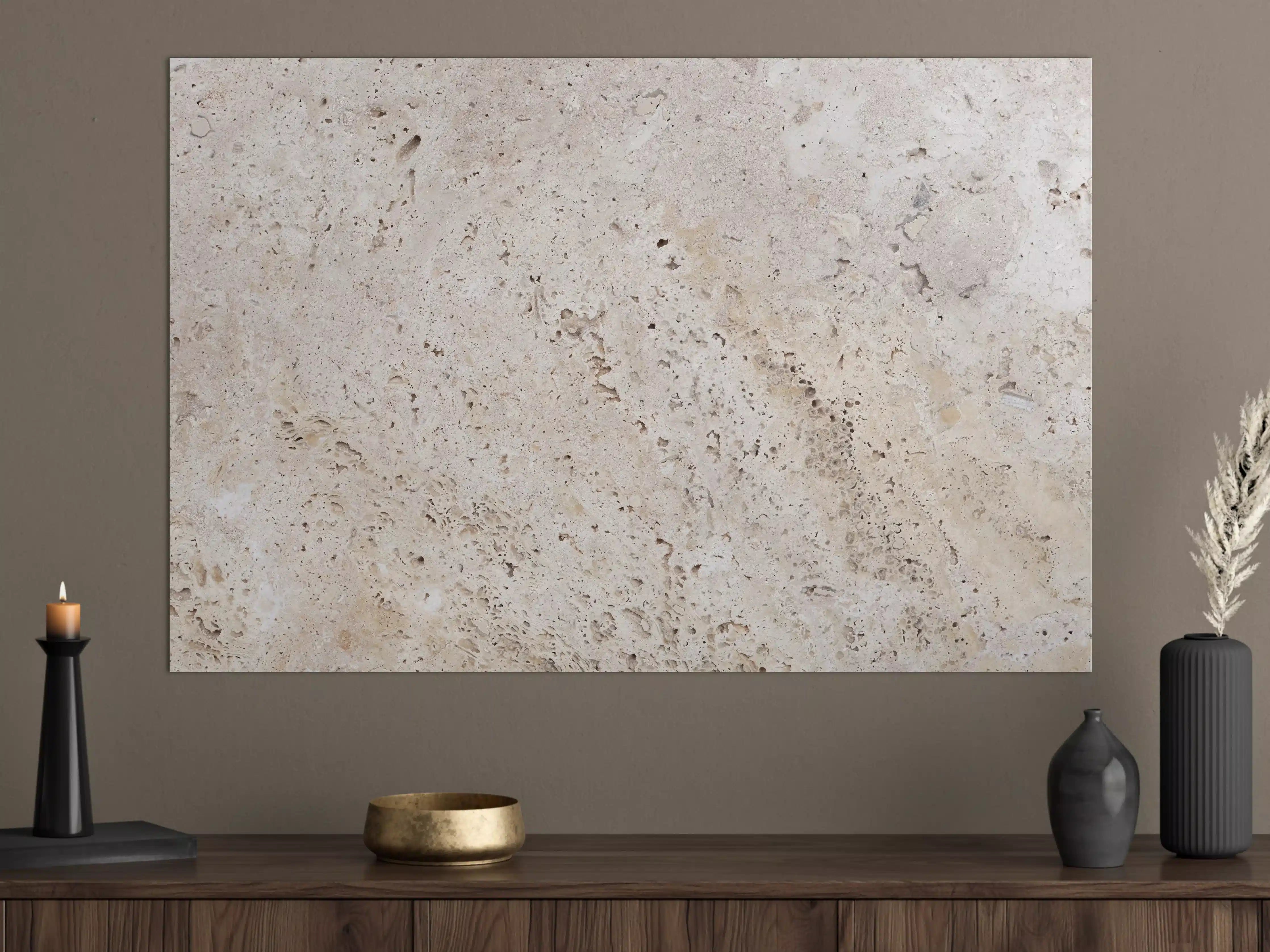 Große Wandbilder - Cremefarbige Steinoptik mit feinen Texturen