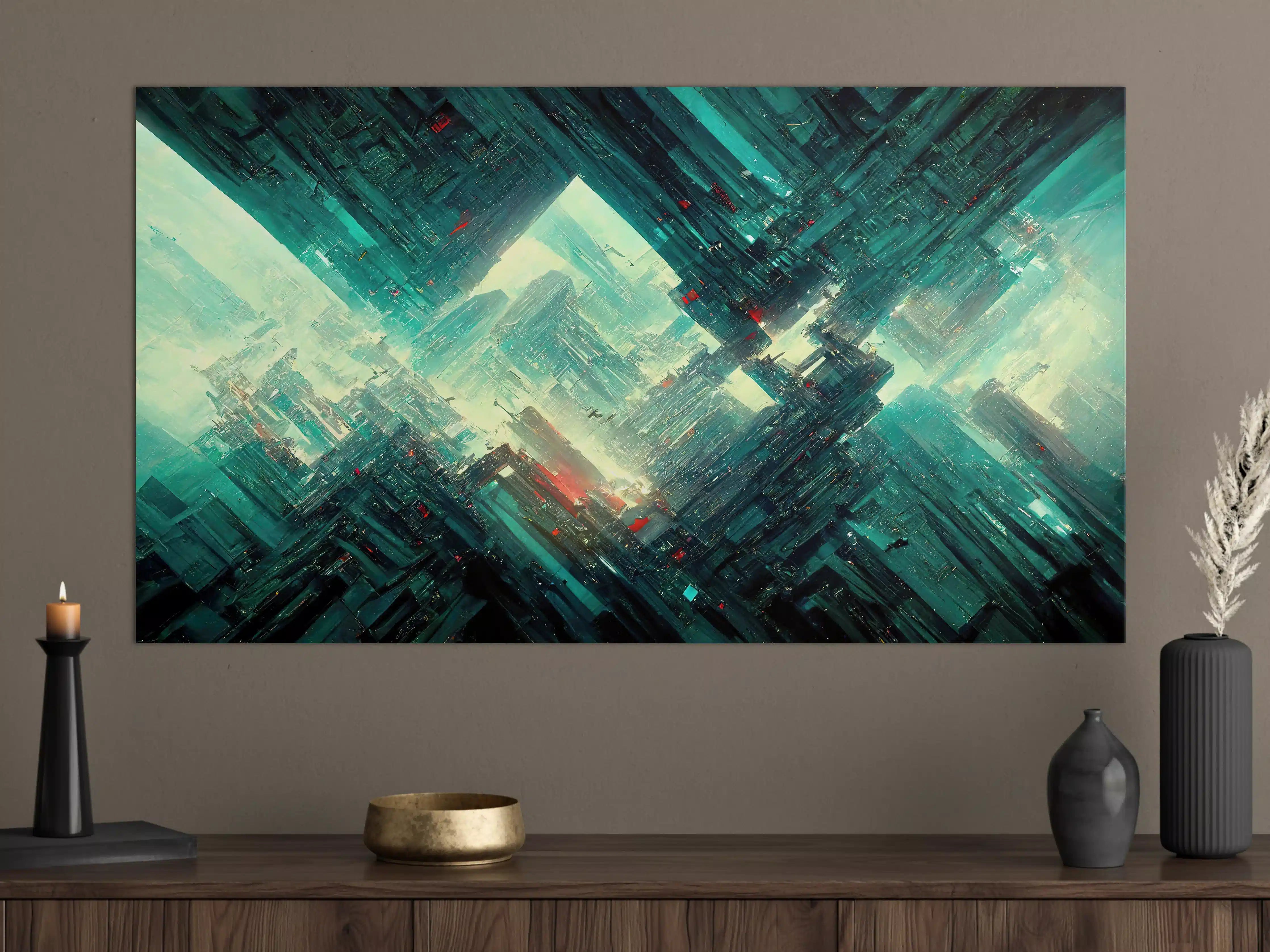Große Wandbilder - Cyberpunk-Stadt Futuristisch