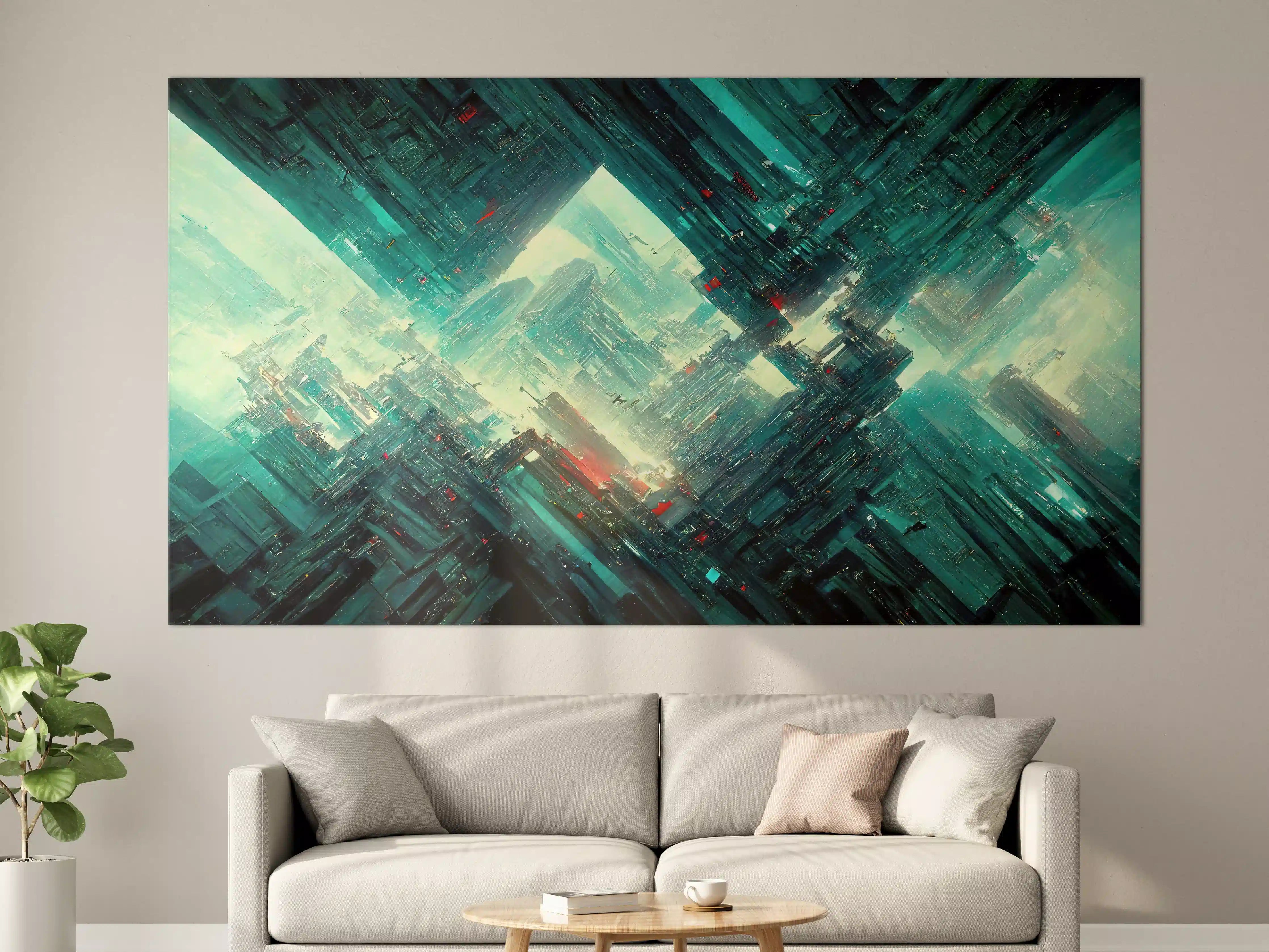 Große Wandbilder - Cyberpunk-Stadt Futuristisch