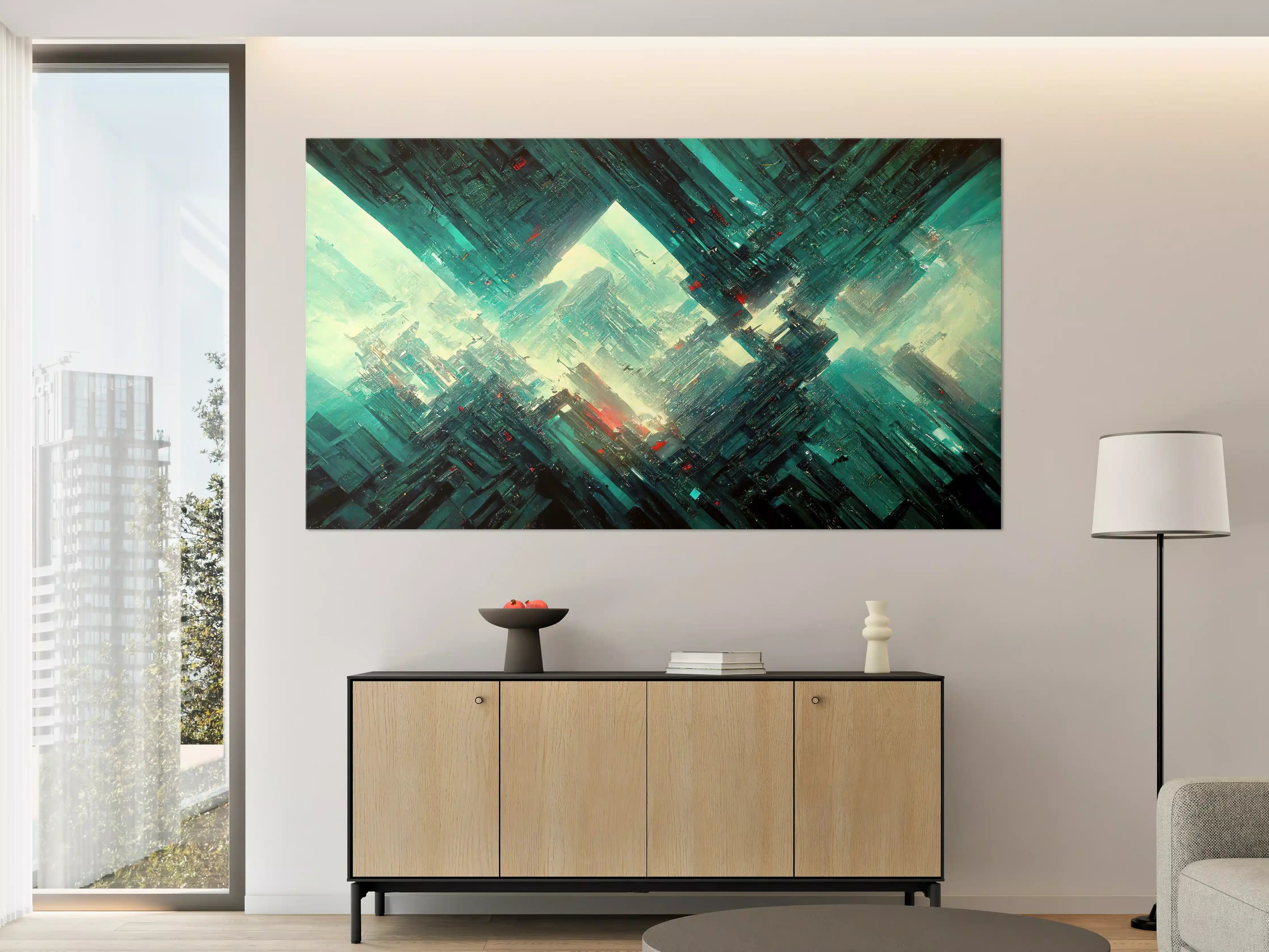 Große Wandbilder - Cyberpunk-Stadt Futuristisch