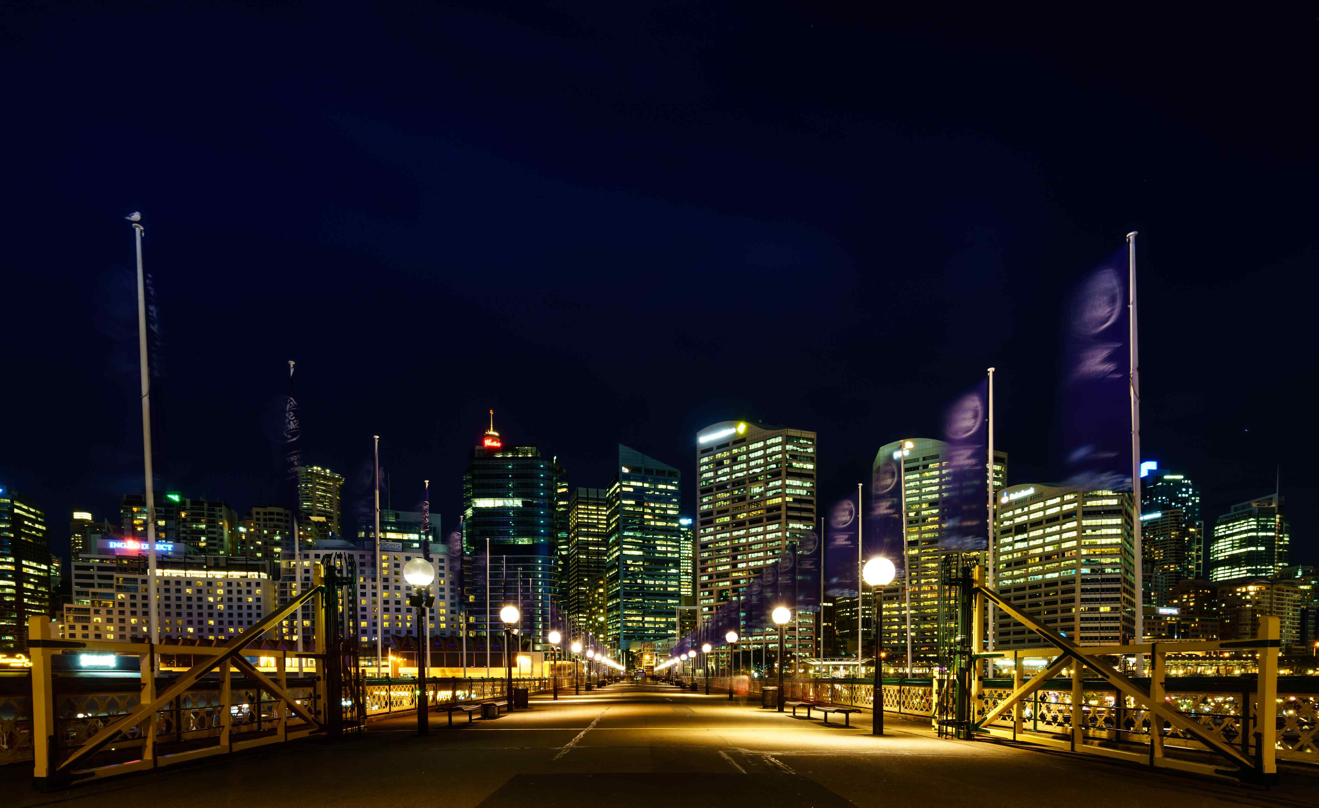Große Wandbilder-Darling Harbour bei Nacht