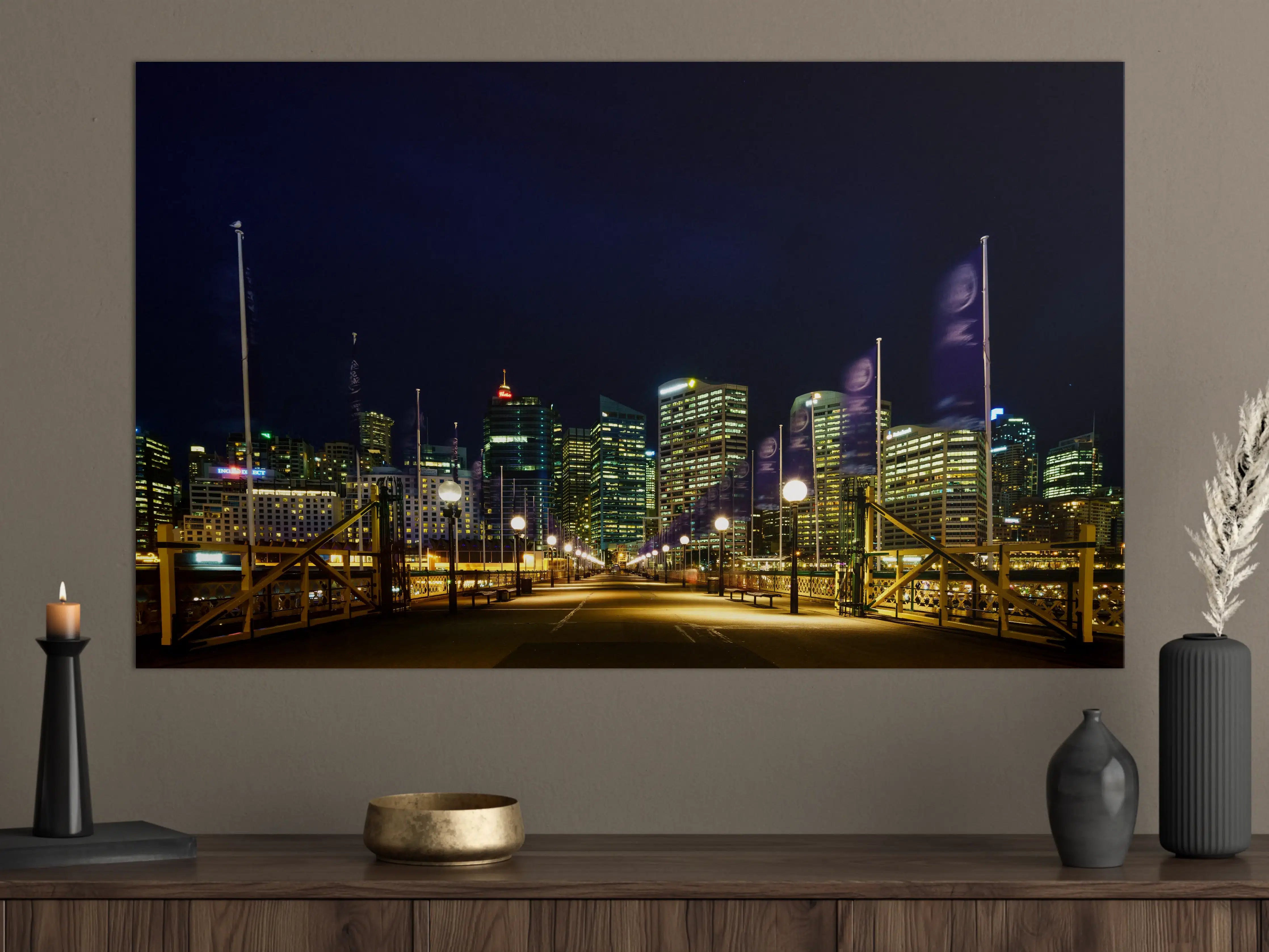 Große Wandbilder - Darling Harbour bei Nacht