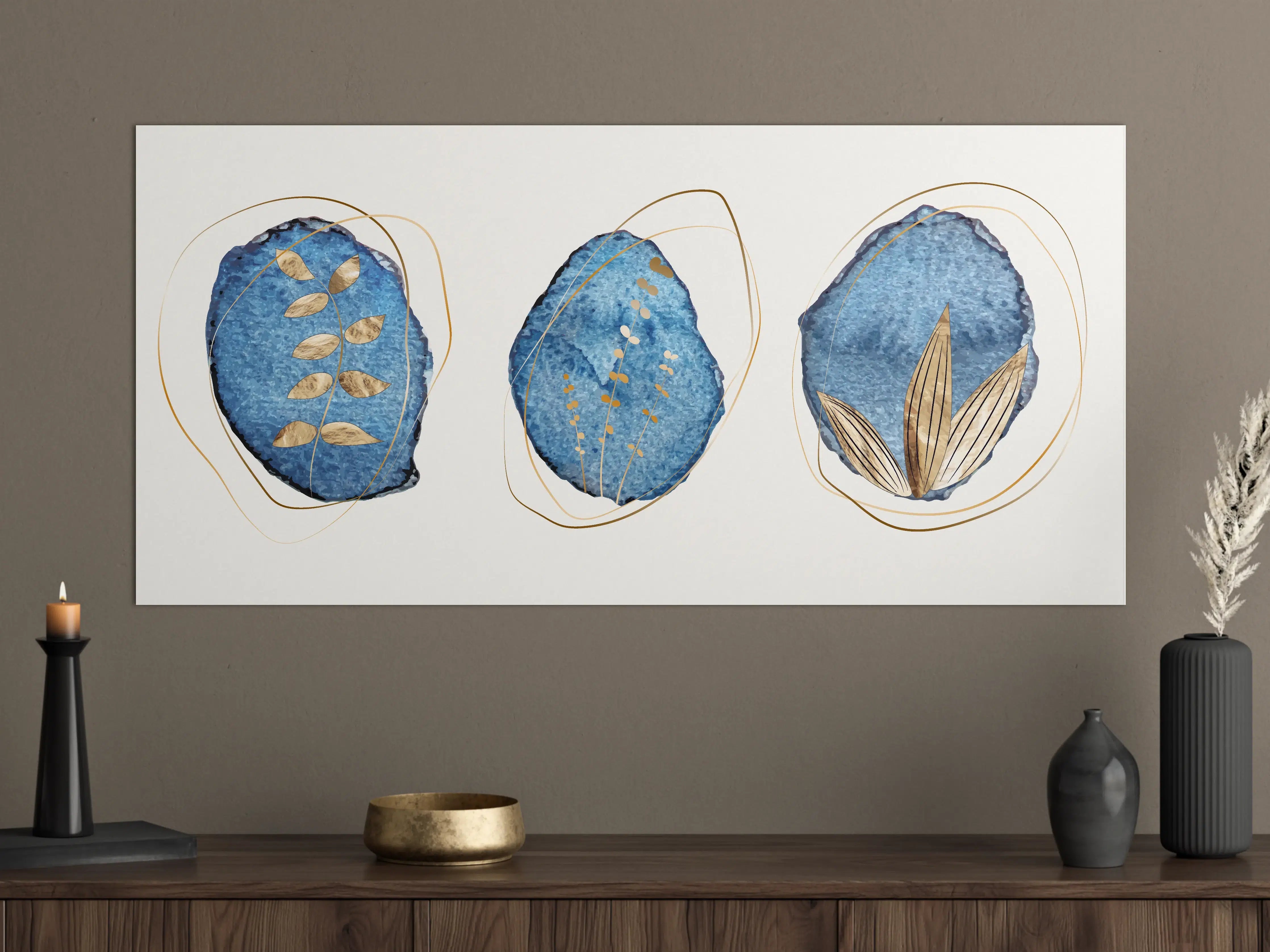 Große Wandbilder - Denim Blau Naturmotiv Kunstdruck