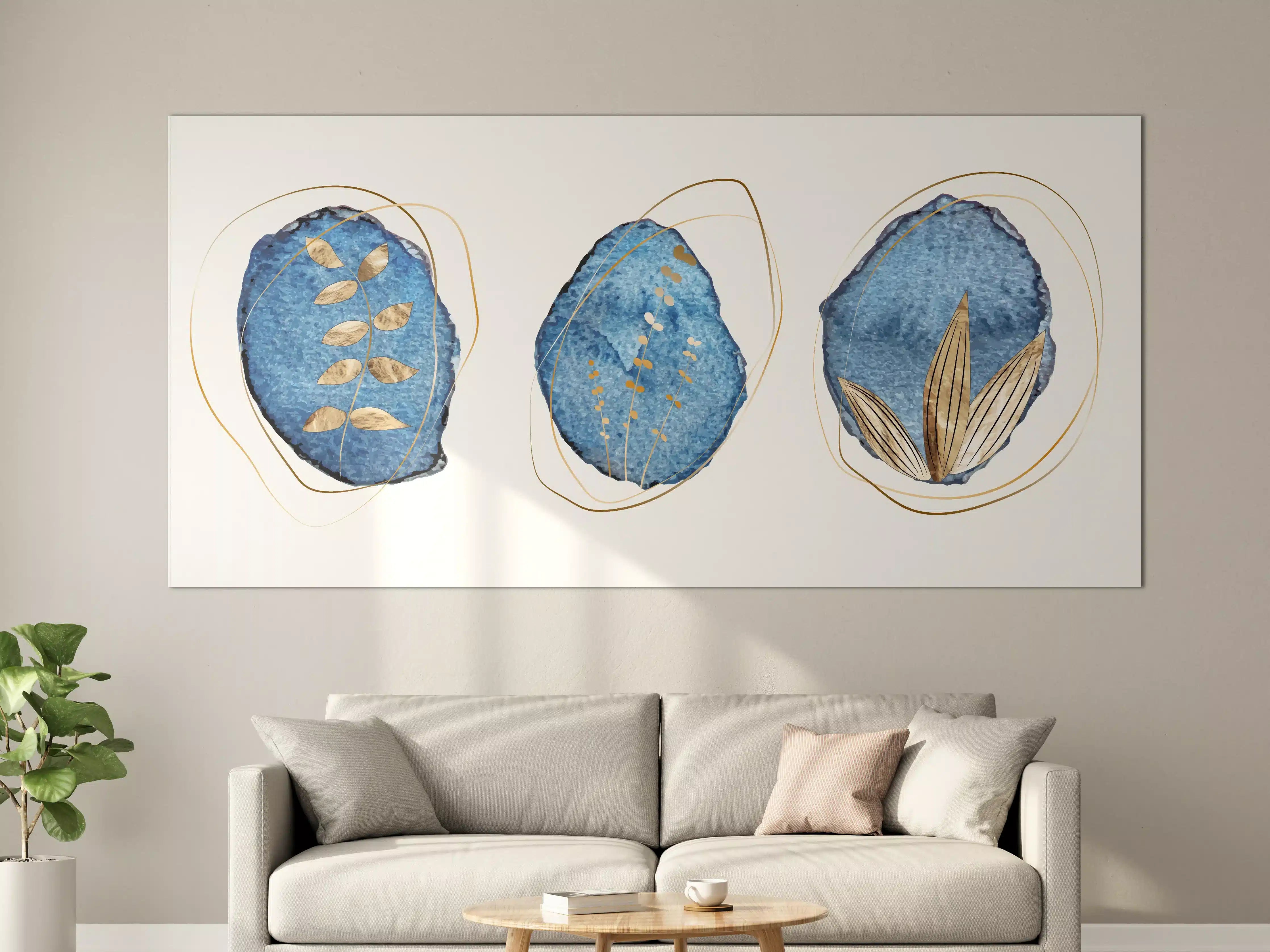 Große Wandbilder - Denim Blau Naturmotiv Kunstdruck