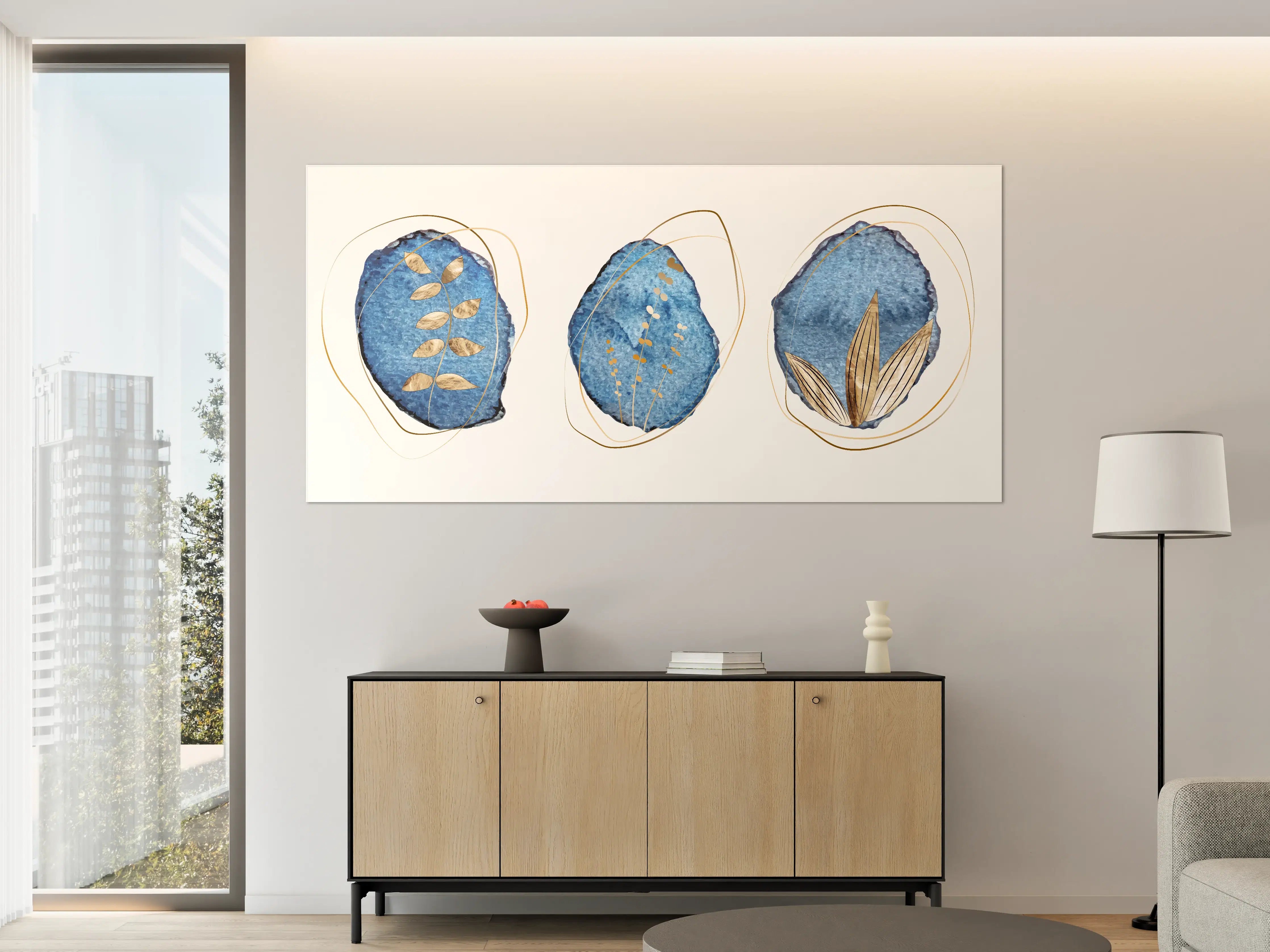 Große Wandbilder - Denim Blau Naturmotiv Kunstdruck