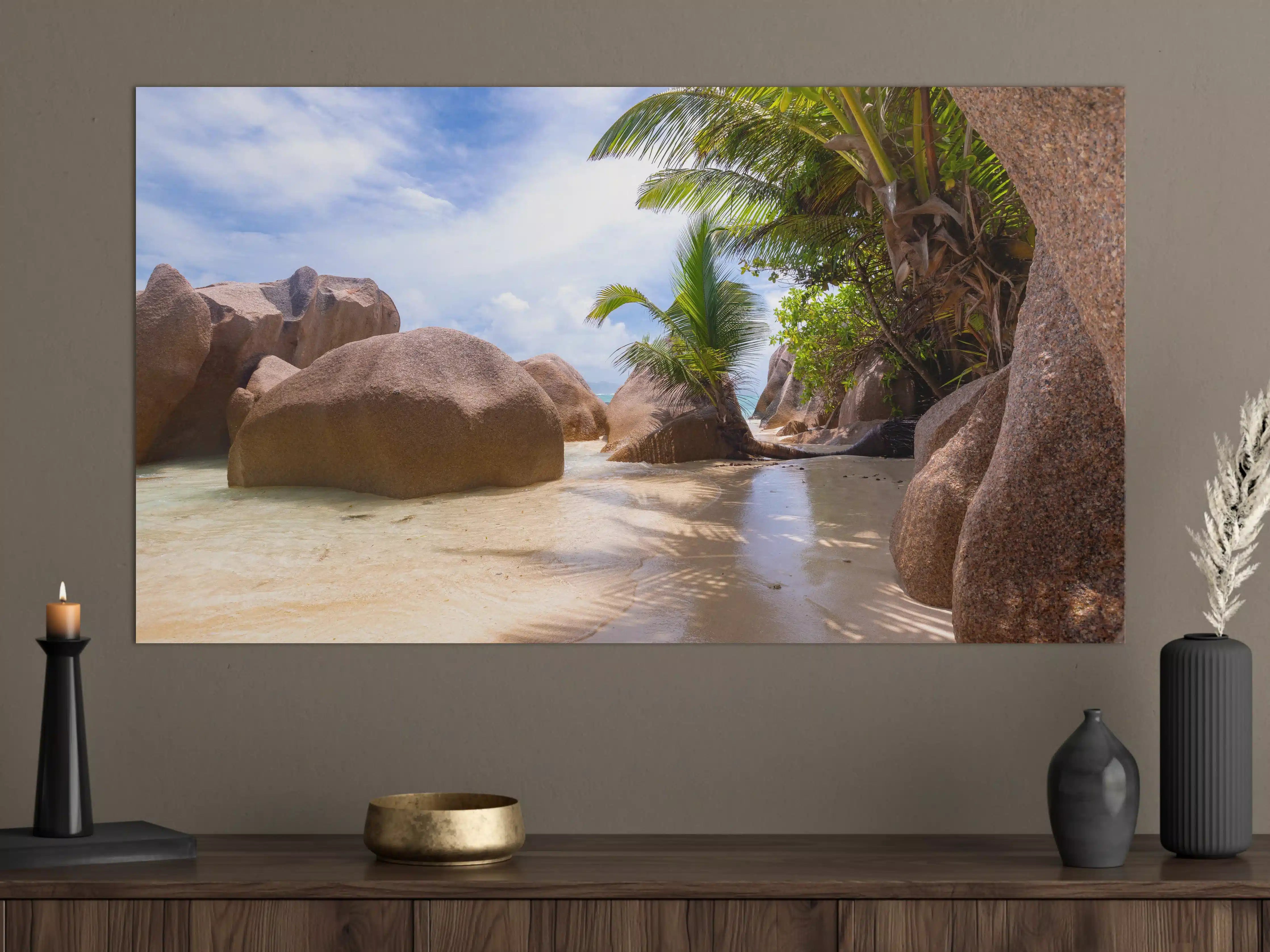 Große Wandbilder - Der Traumstrand - Anse Source d Argent