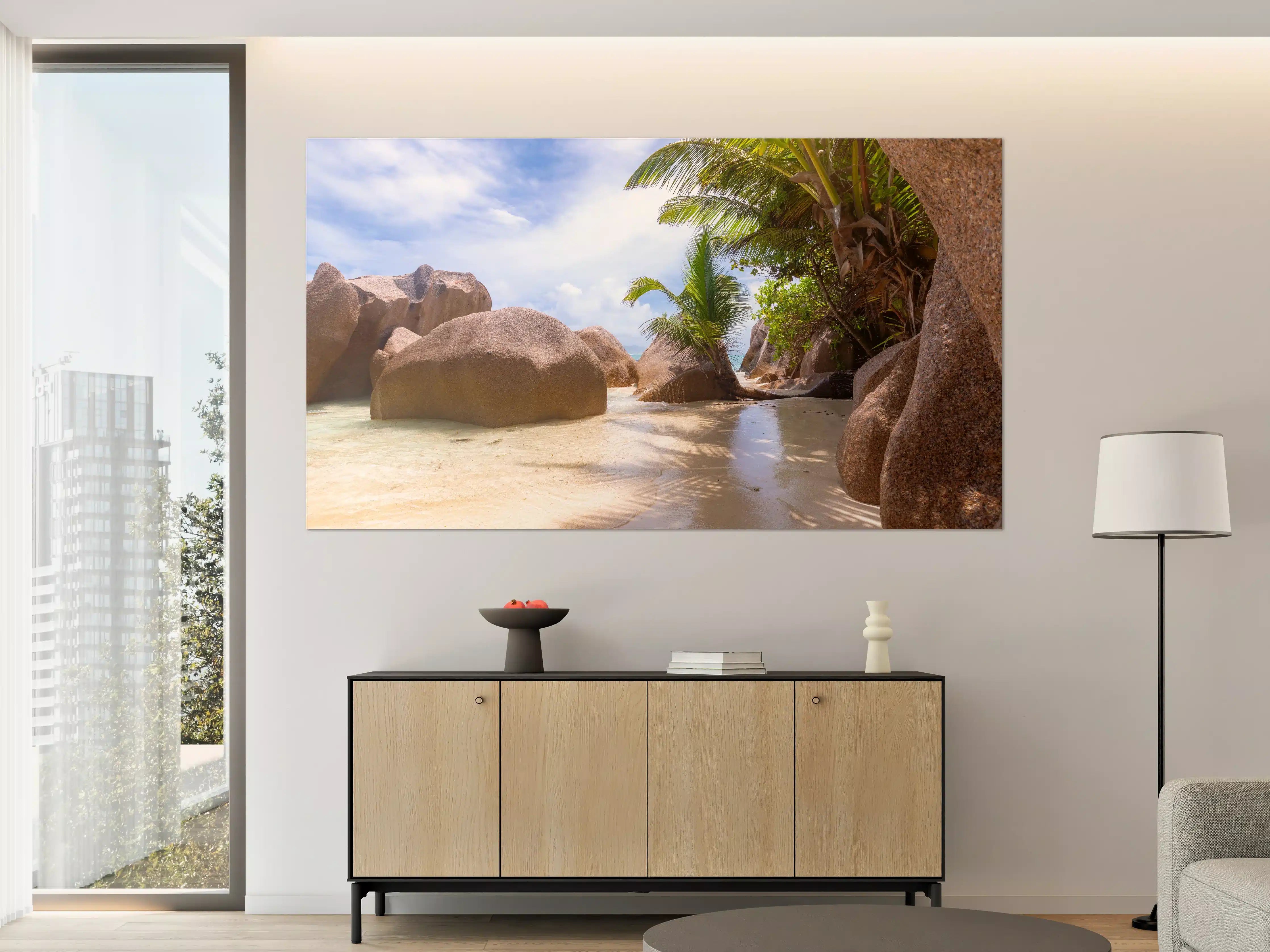 Große Wandbilder - Der Traumstrand - Anse Source d Argent