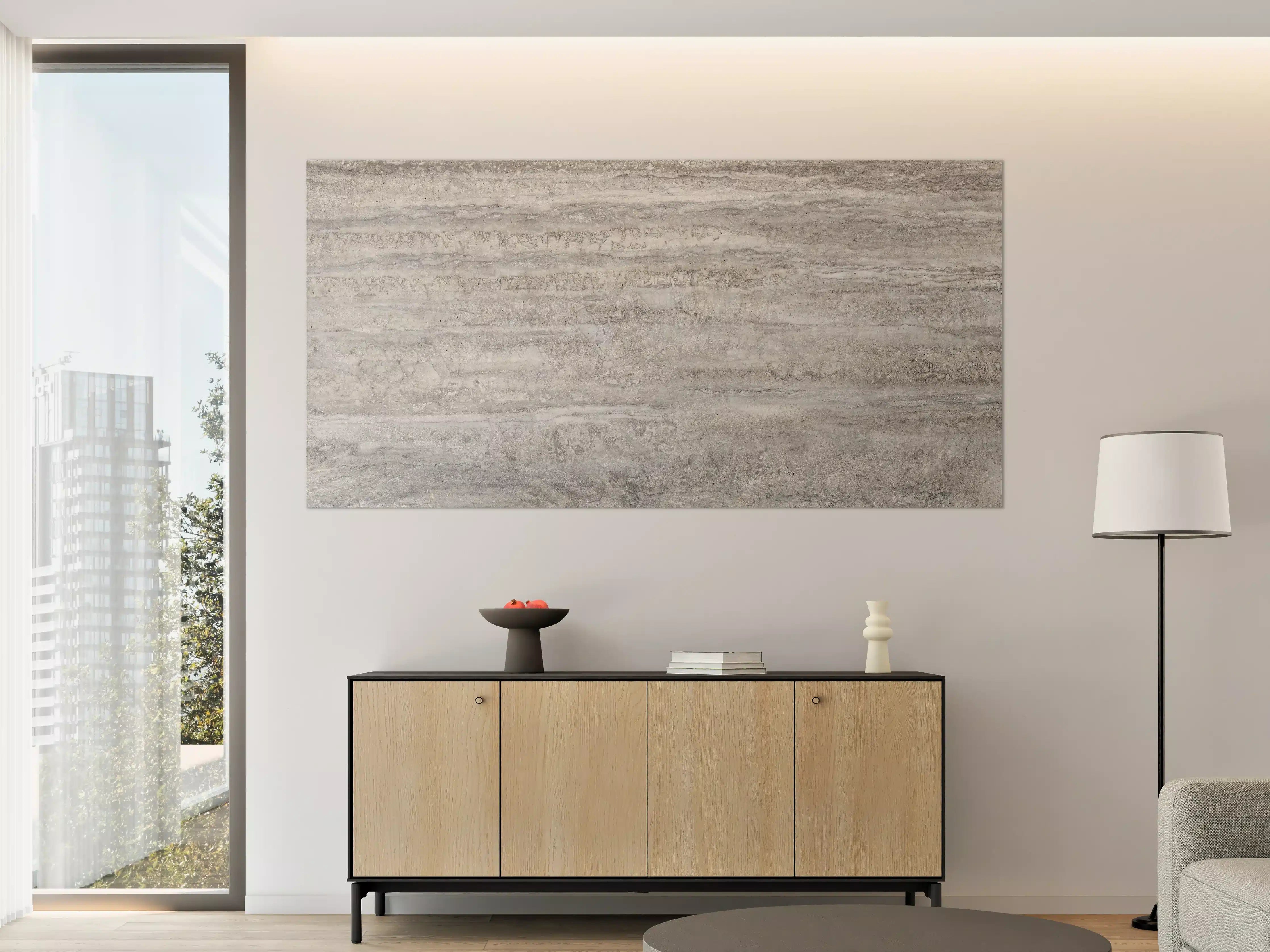 Große Wandbilder - Dezenter Travertin Marmor