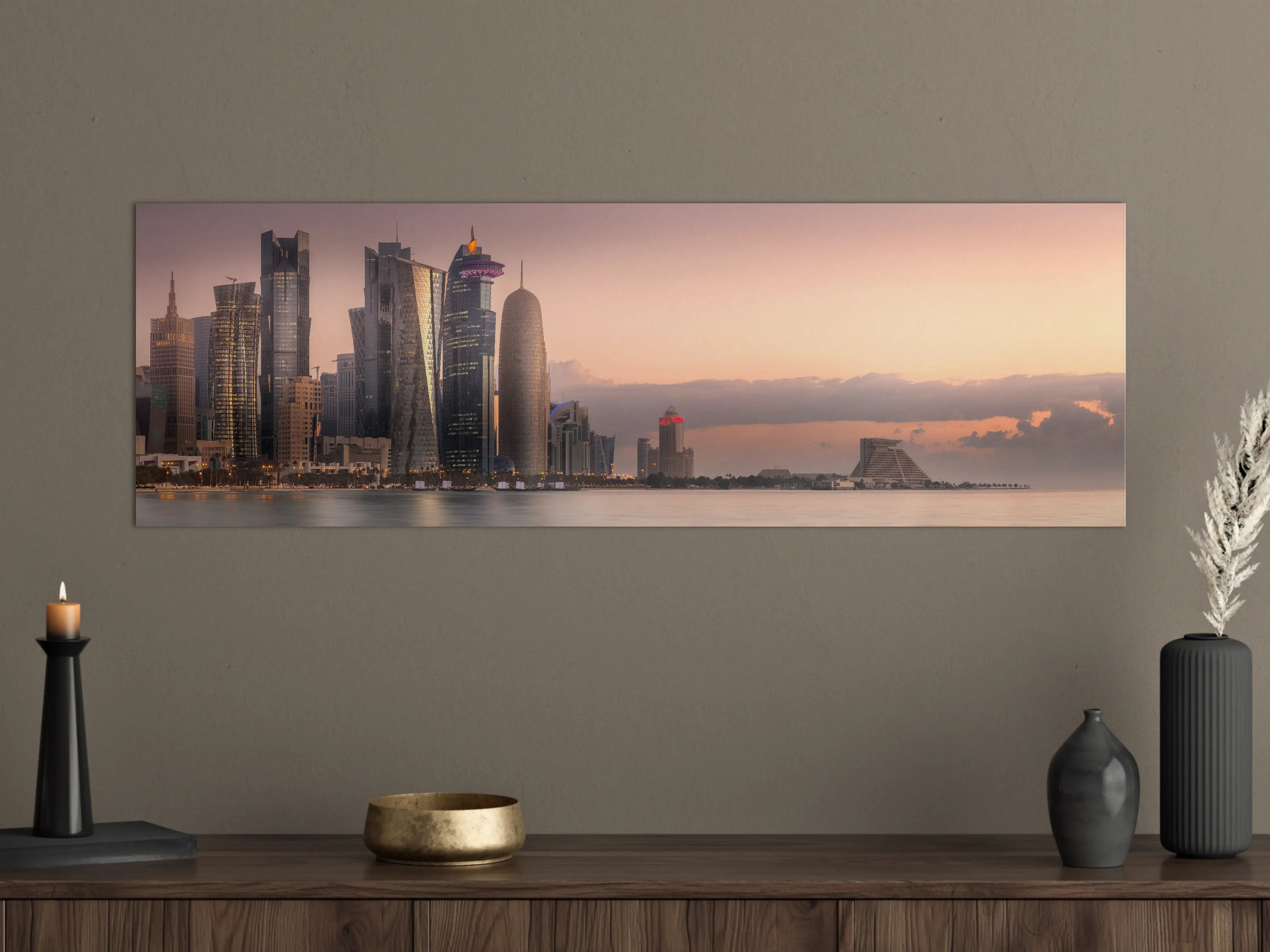 Große Wandbilder - Die Skyline von West Bay und Doha City
