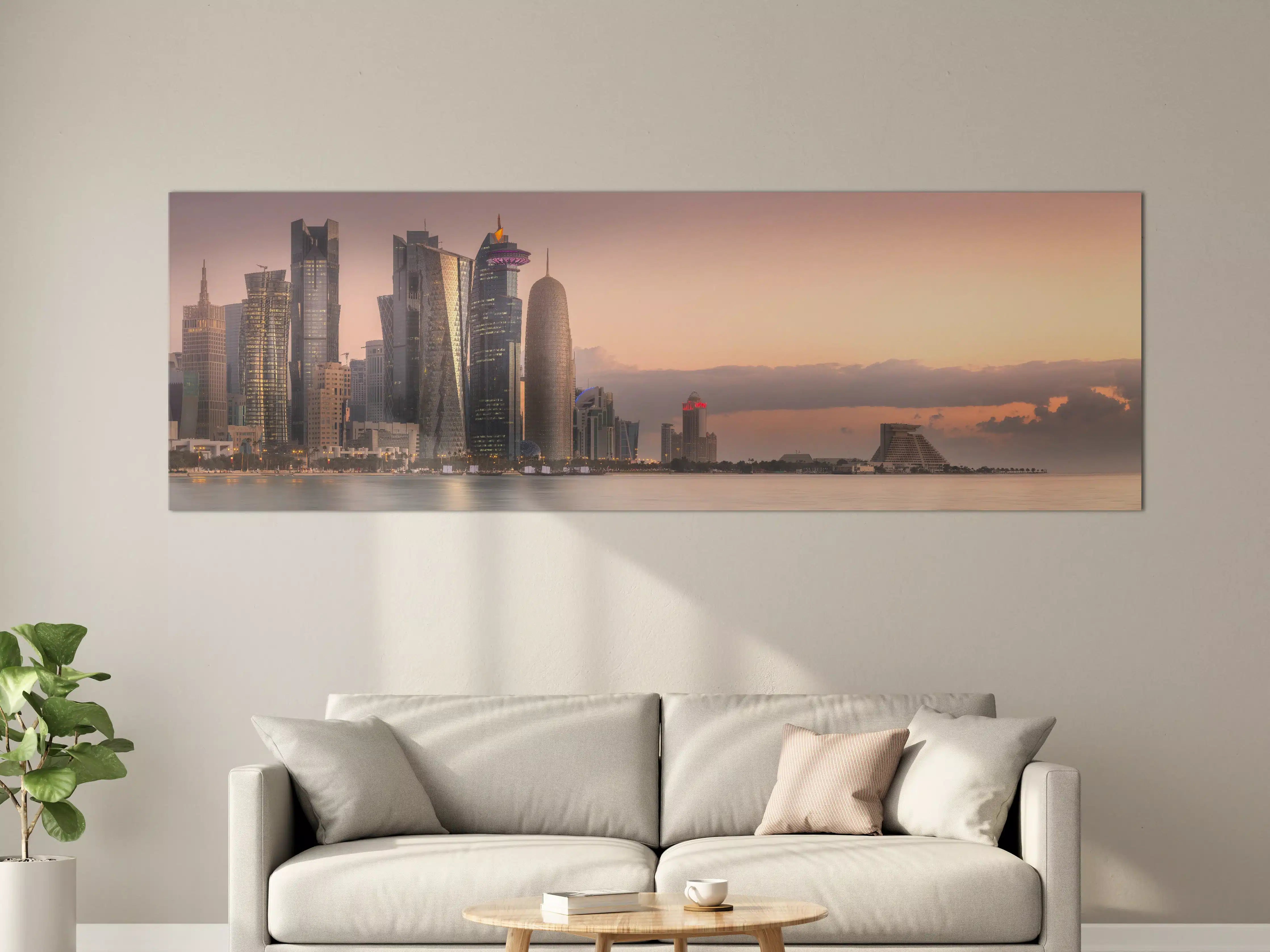 Große Wandbilder - Die Skyline von West Bay und Doha City