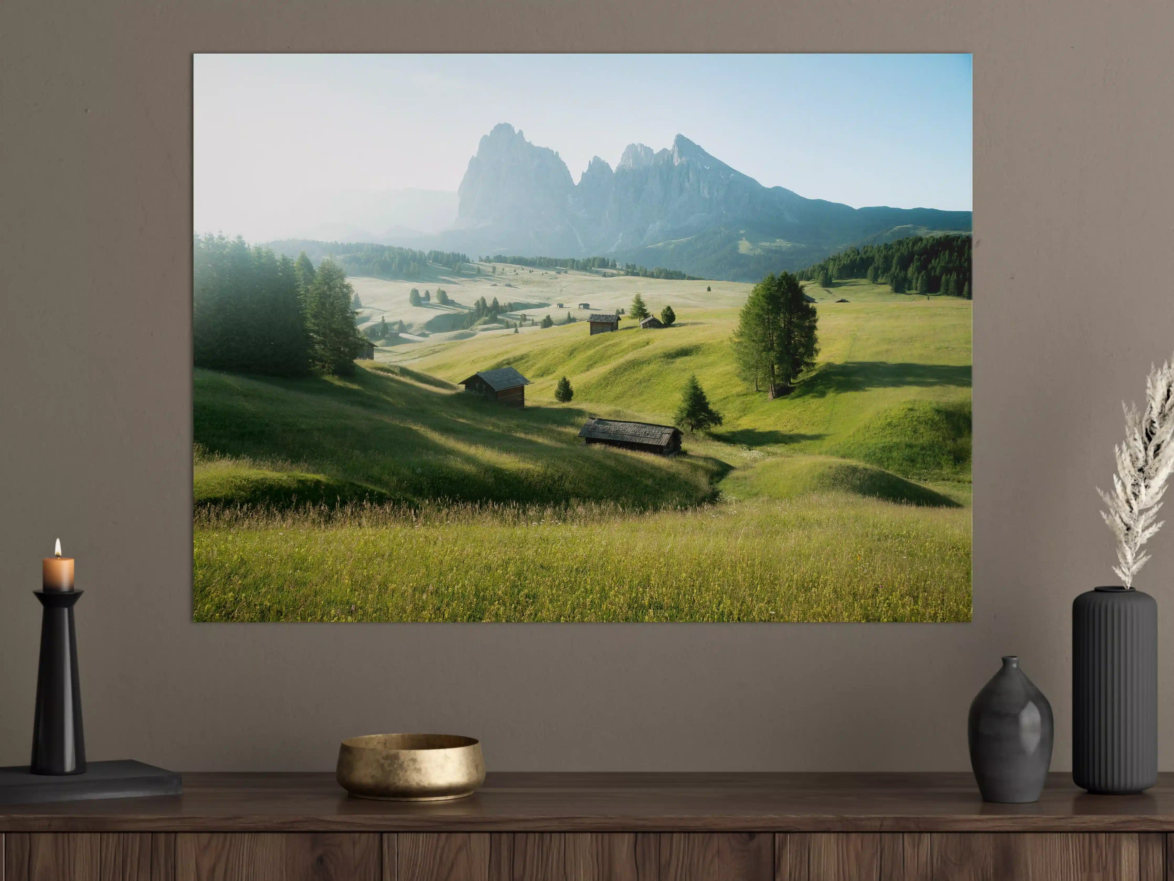 Große Wandbilder - Dolomiten Berglandschaft auf der Seiser Alm