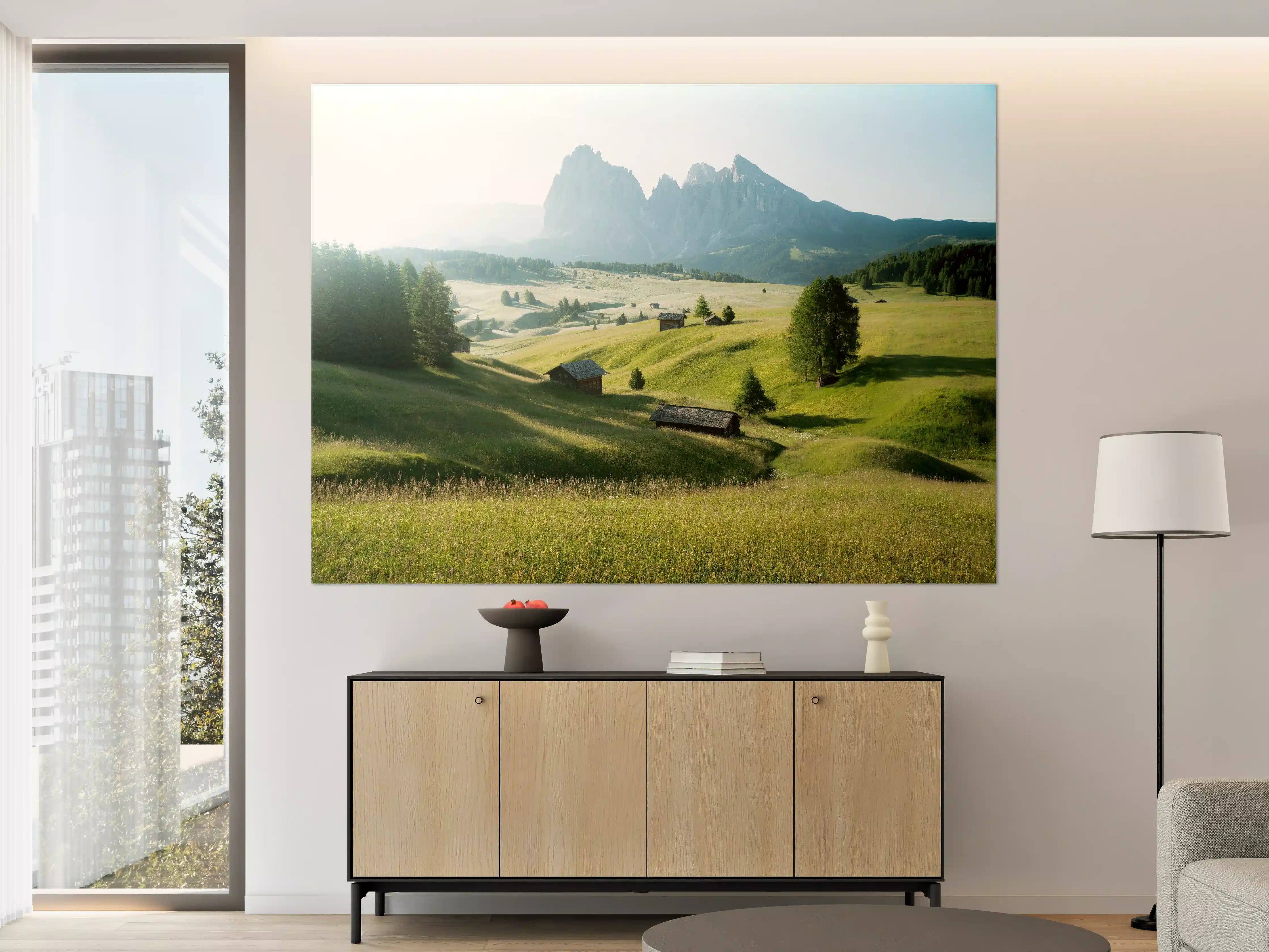 Große Wandbilder - Dolomiten Berglandschaft auf der Seiser Alm