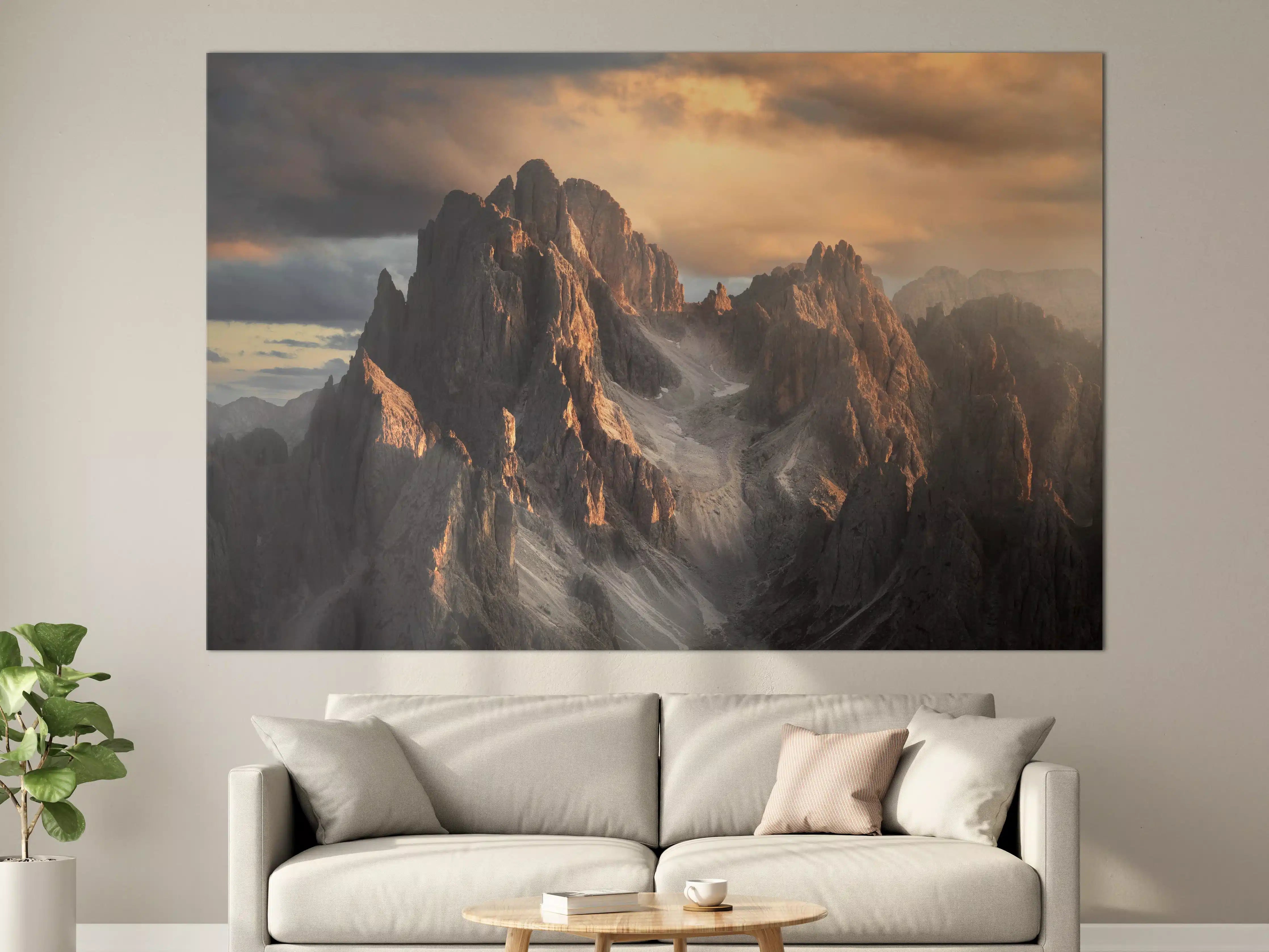 Große Wandbilder - Dramatische Berglandschaft bei Sonnenuntergang