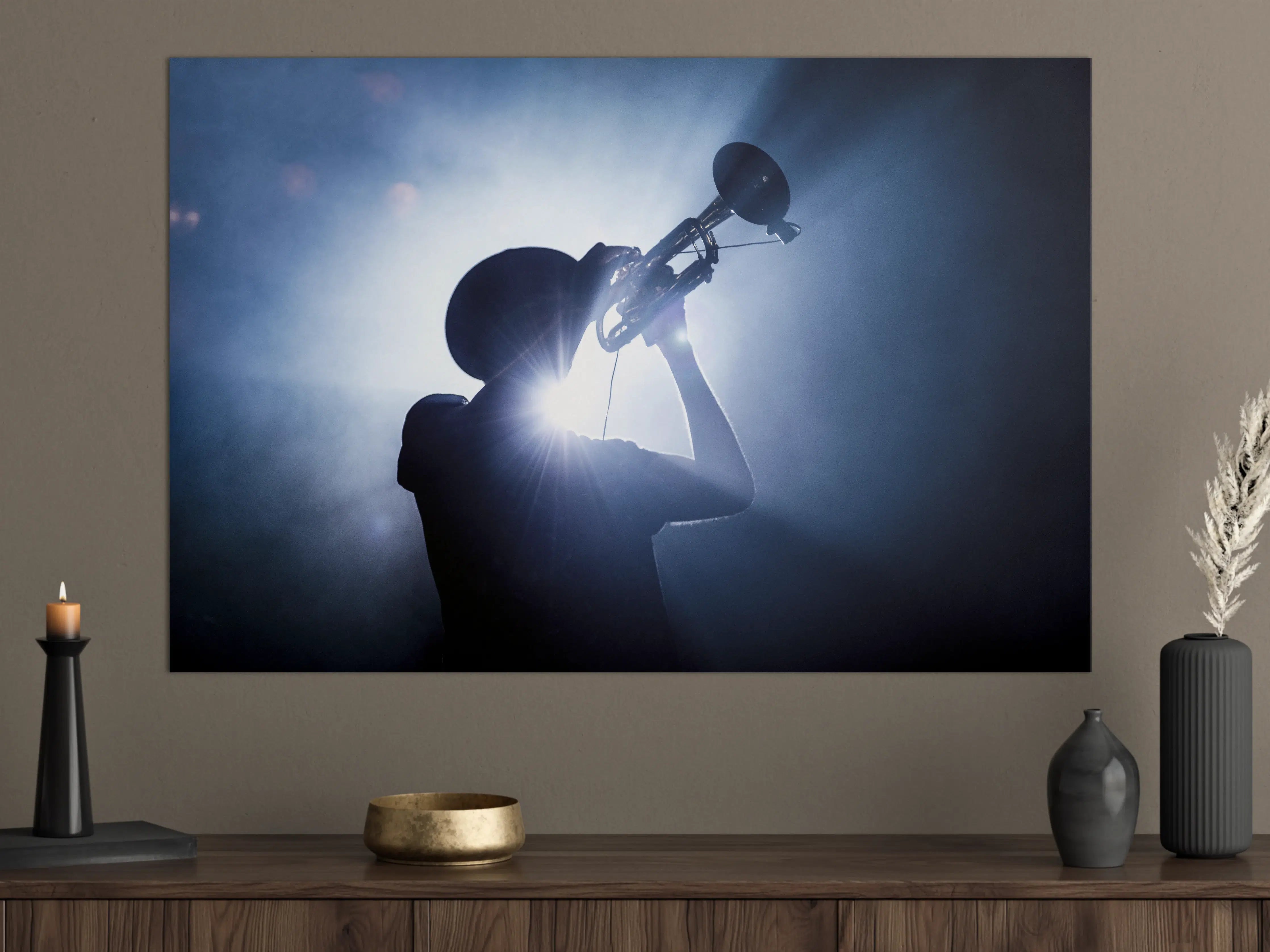 Große Wandbilder - Dramatische Silhouette mit Megaphon