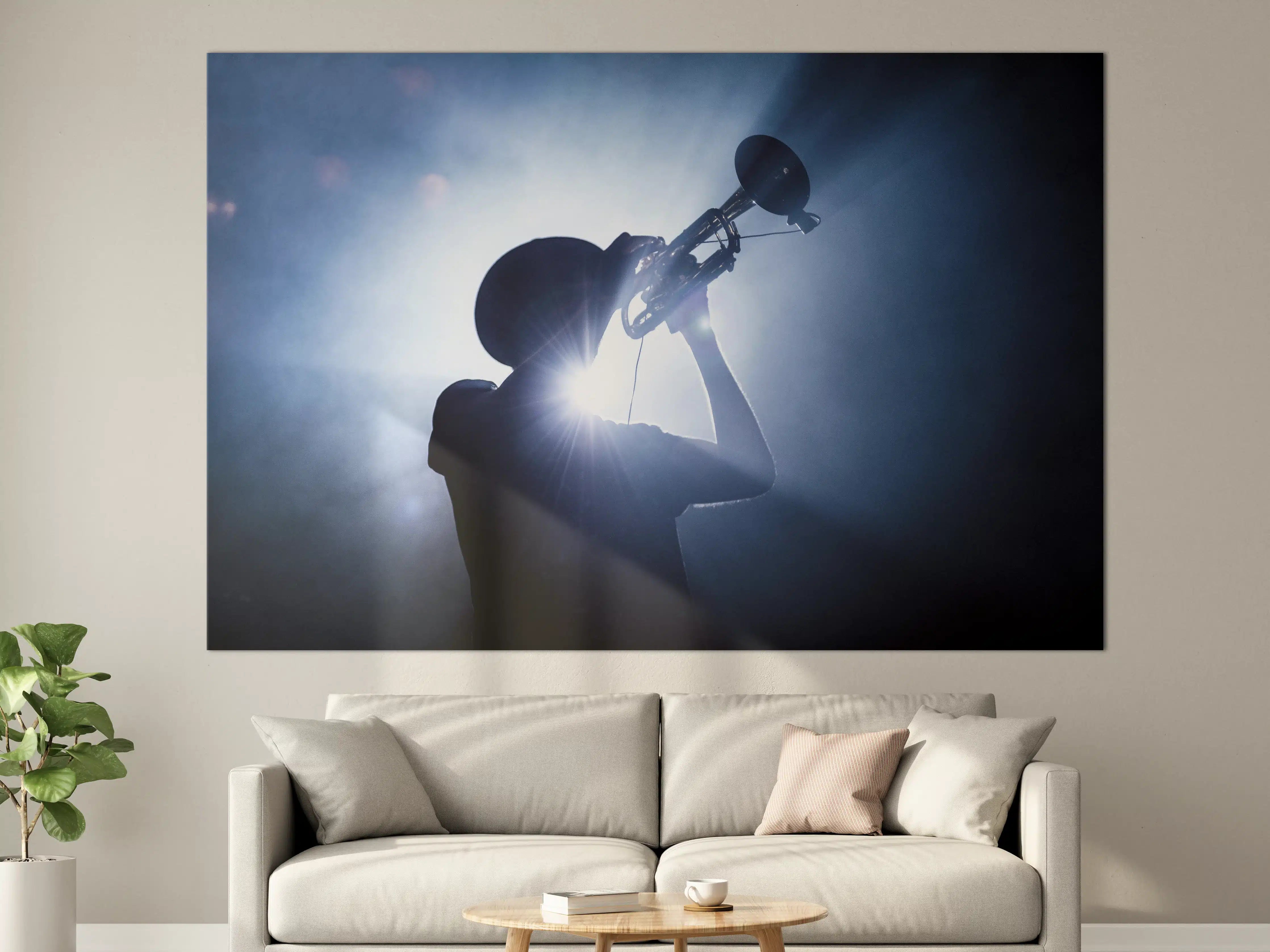 Große Wandbilder - Dramatische Silhouette mit Megaphon