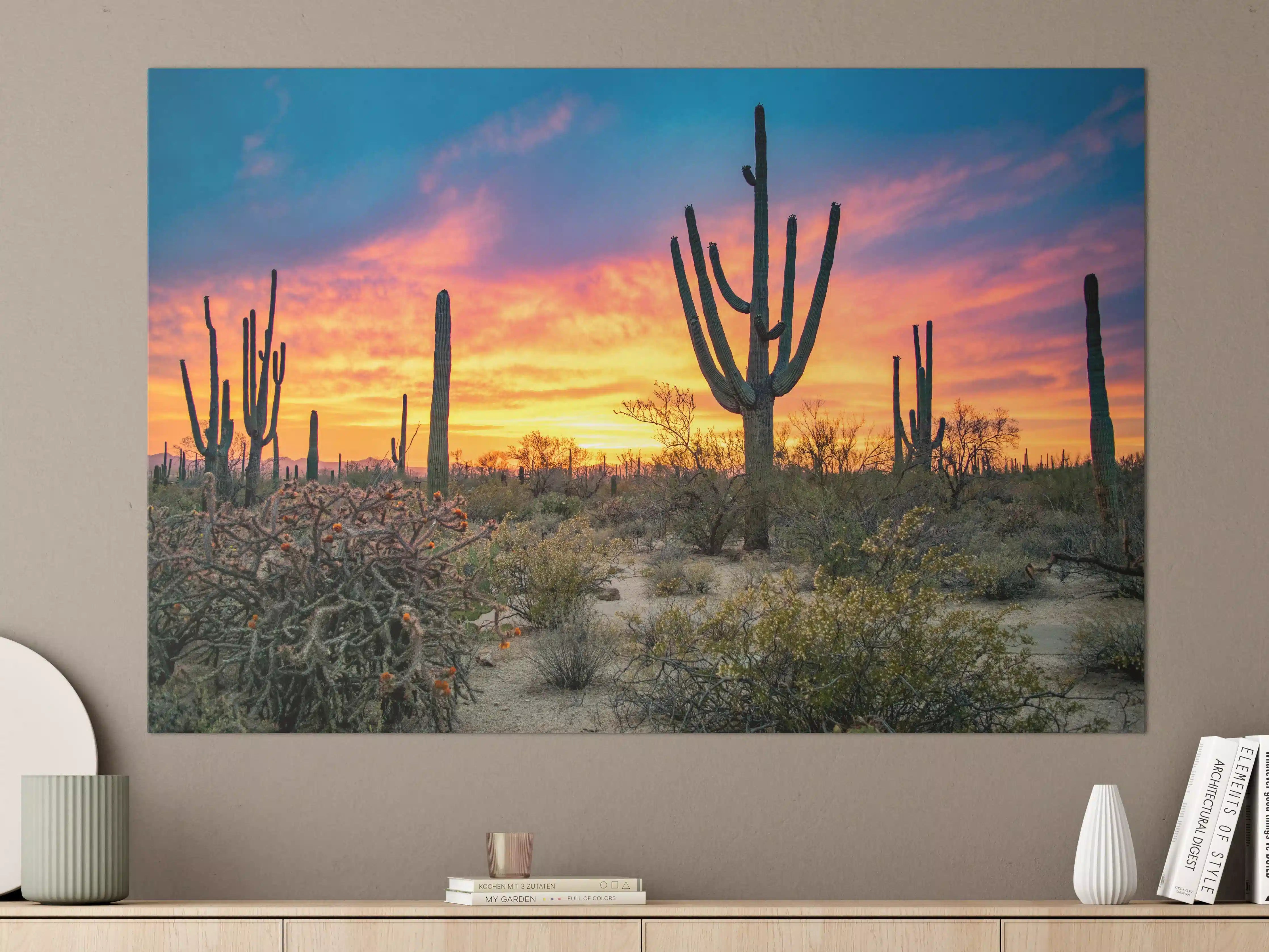 Große Wandbilder - Dramatischer Wüstensonnenuntergang