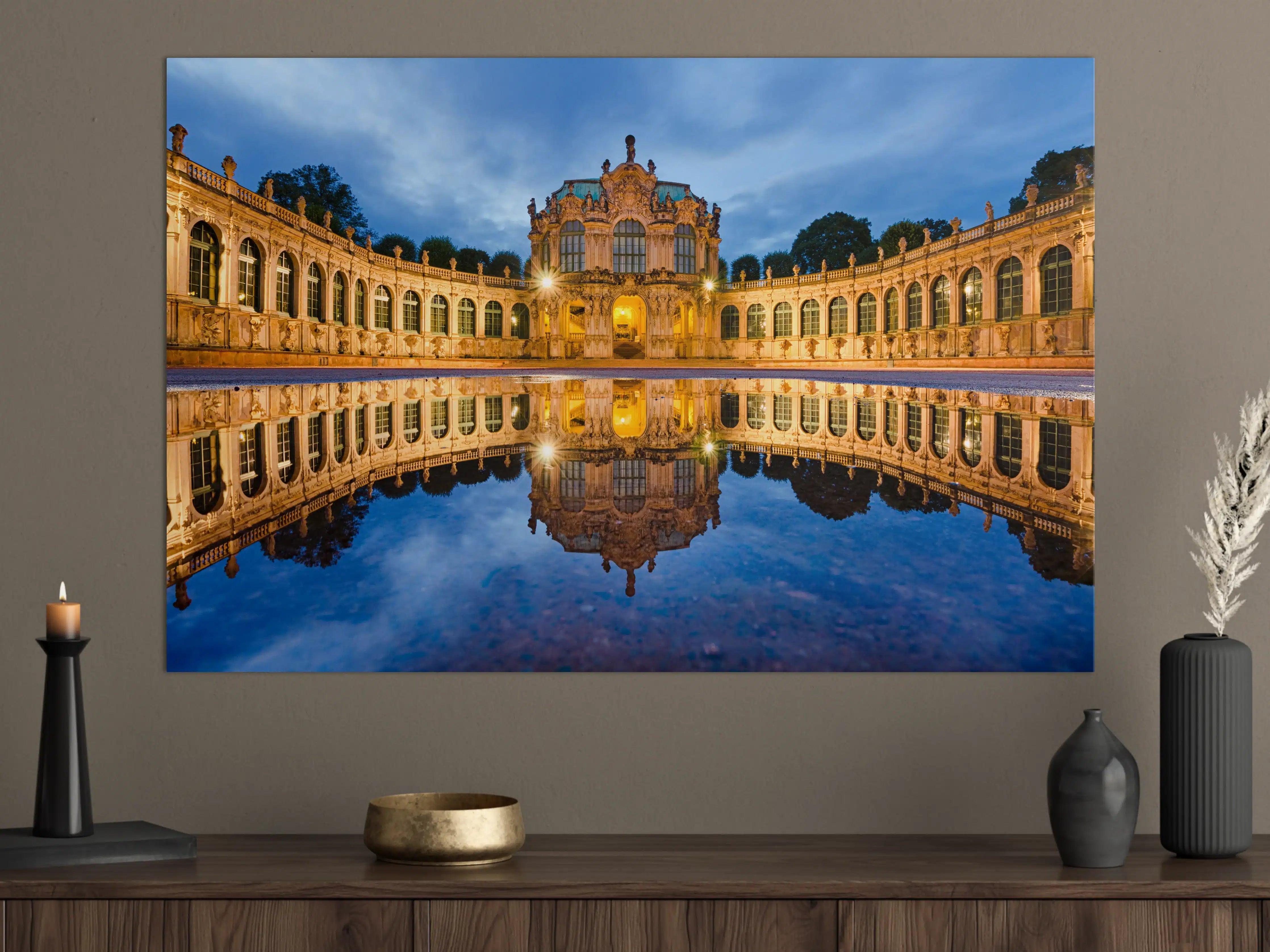 Große Wandbilder - Dresdner Zwinger mit Reflexion