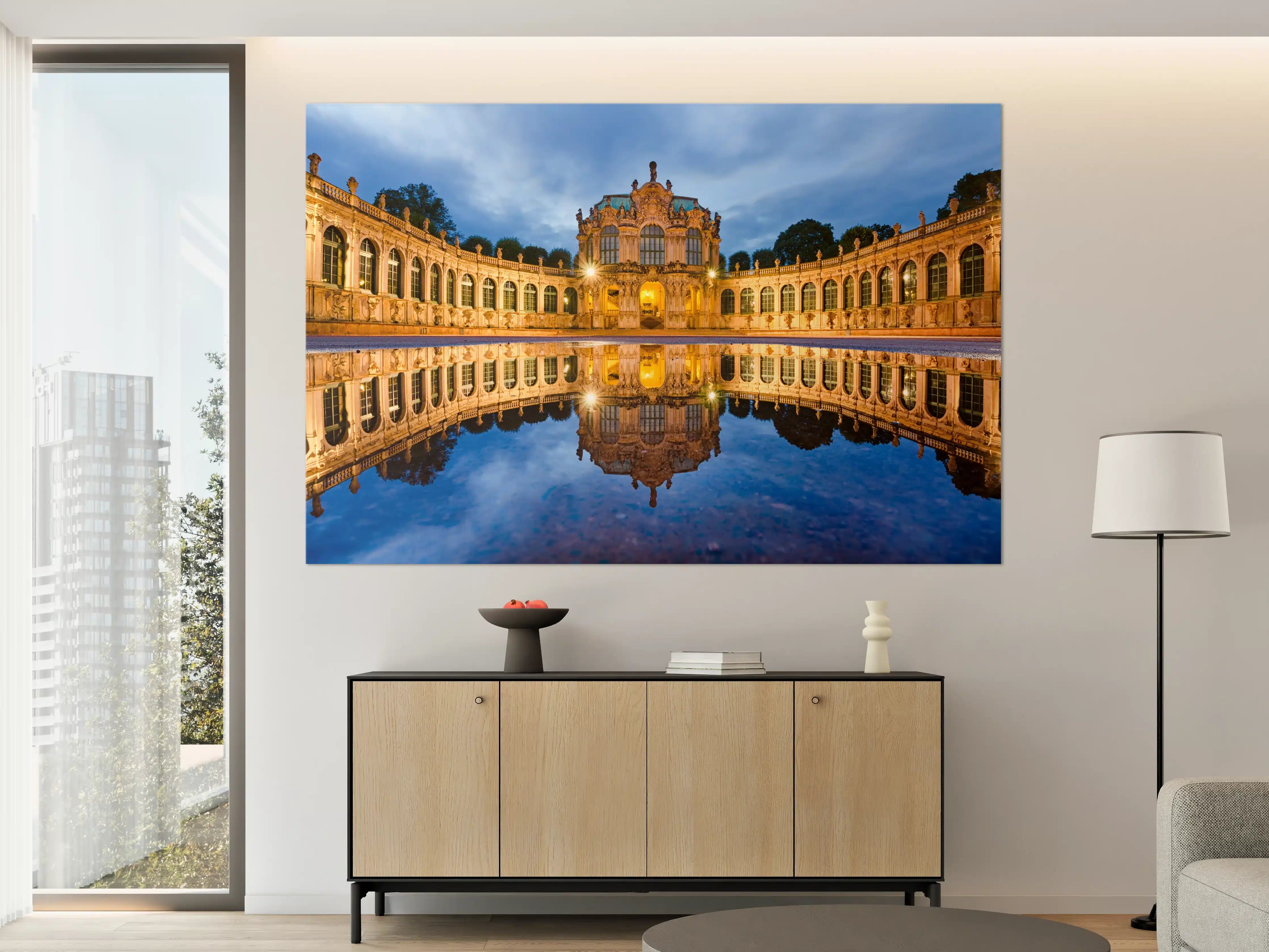 Große Wandbilder - Dresdner Zwinger mit Reflexion