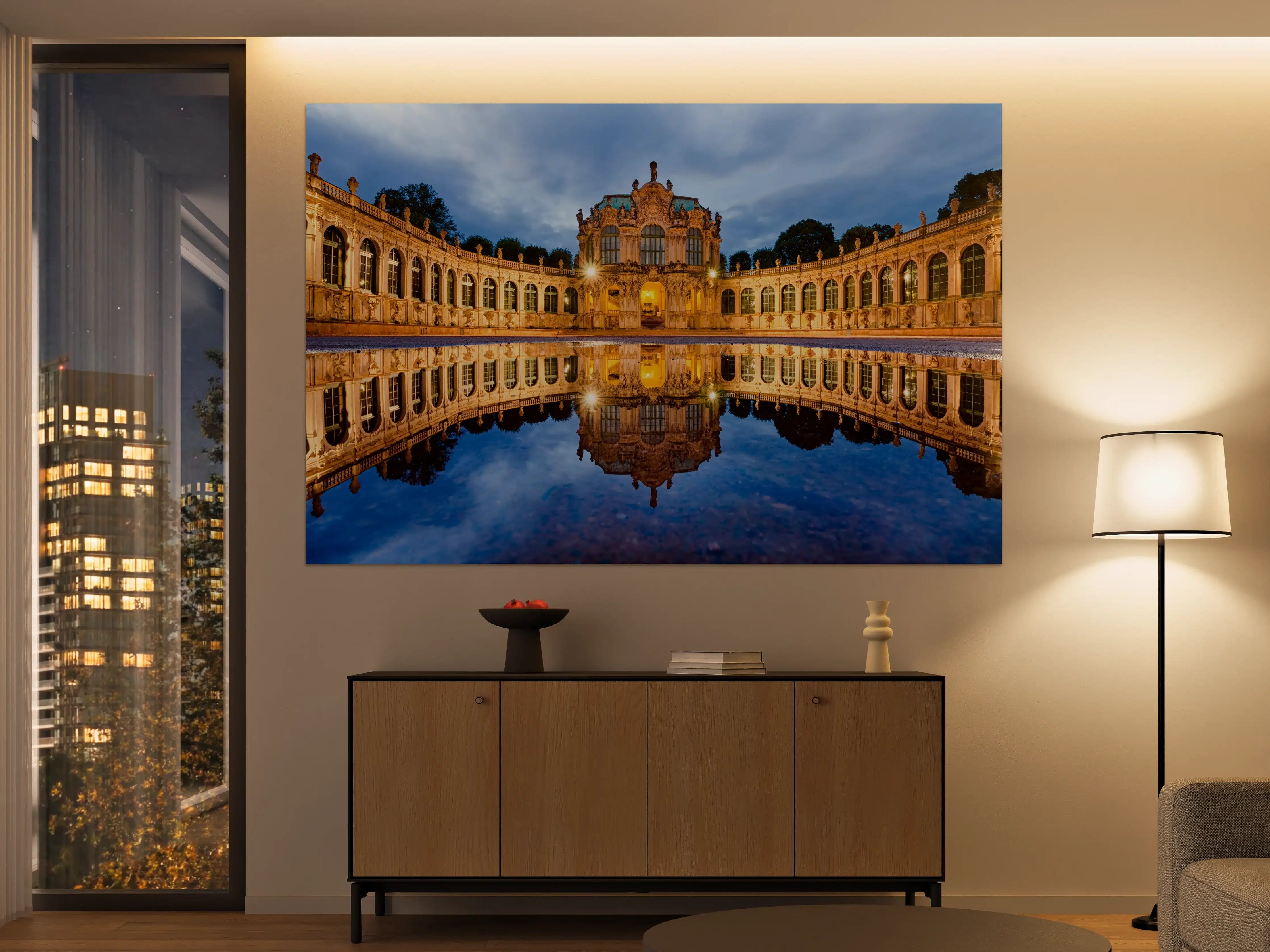 Große Wandbilder - Dresdner Zwinger mit Reflexion