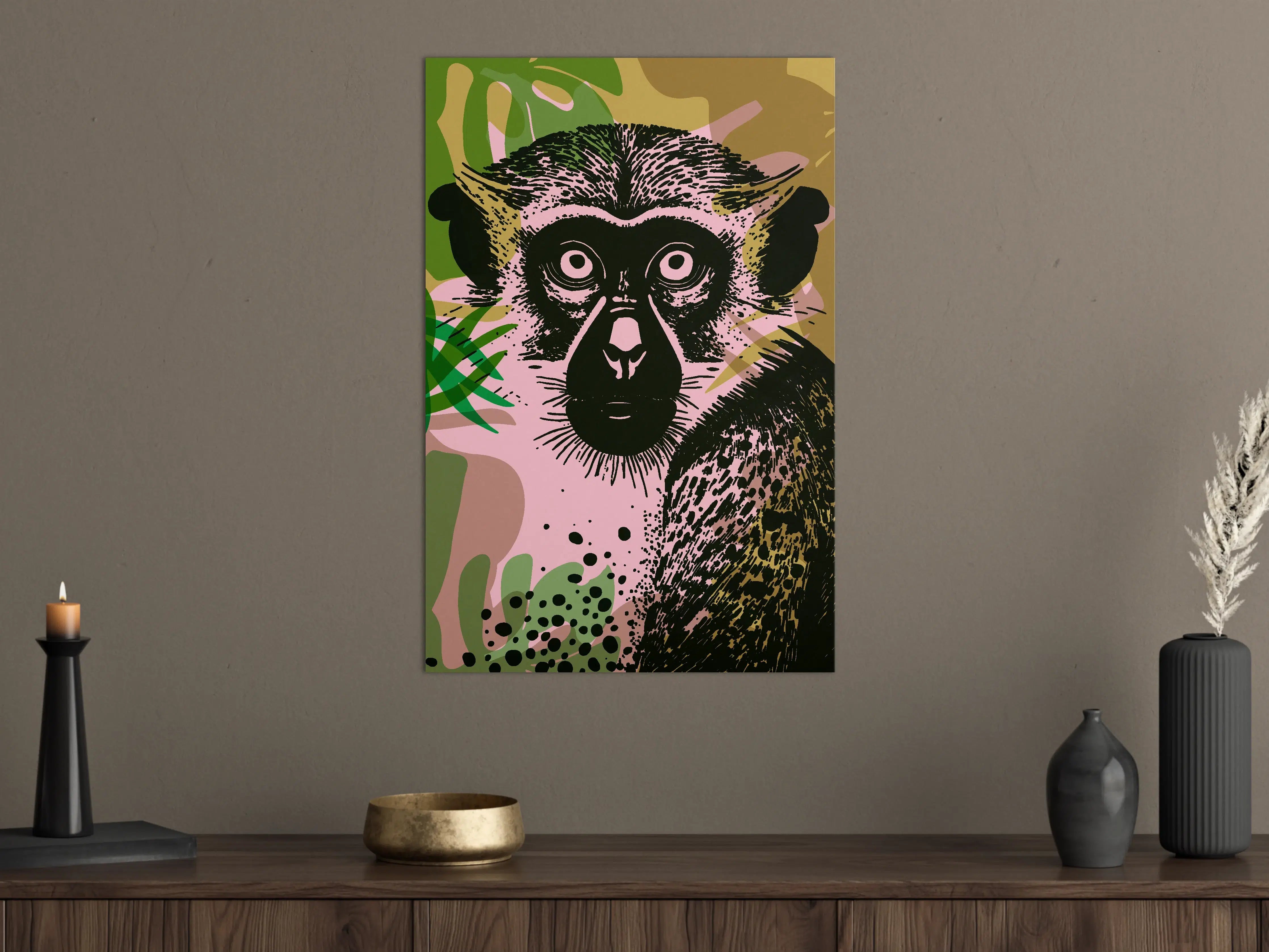 Große Wandbilder - Dschungel-Look mit Affe